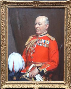 Porträt eines Generals der britischen Armee in Uniform - Britisches Ölgemälde ausgestellt