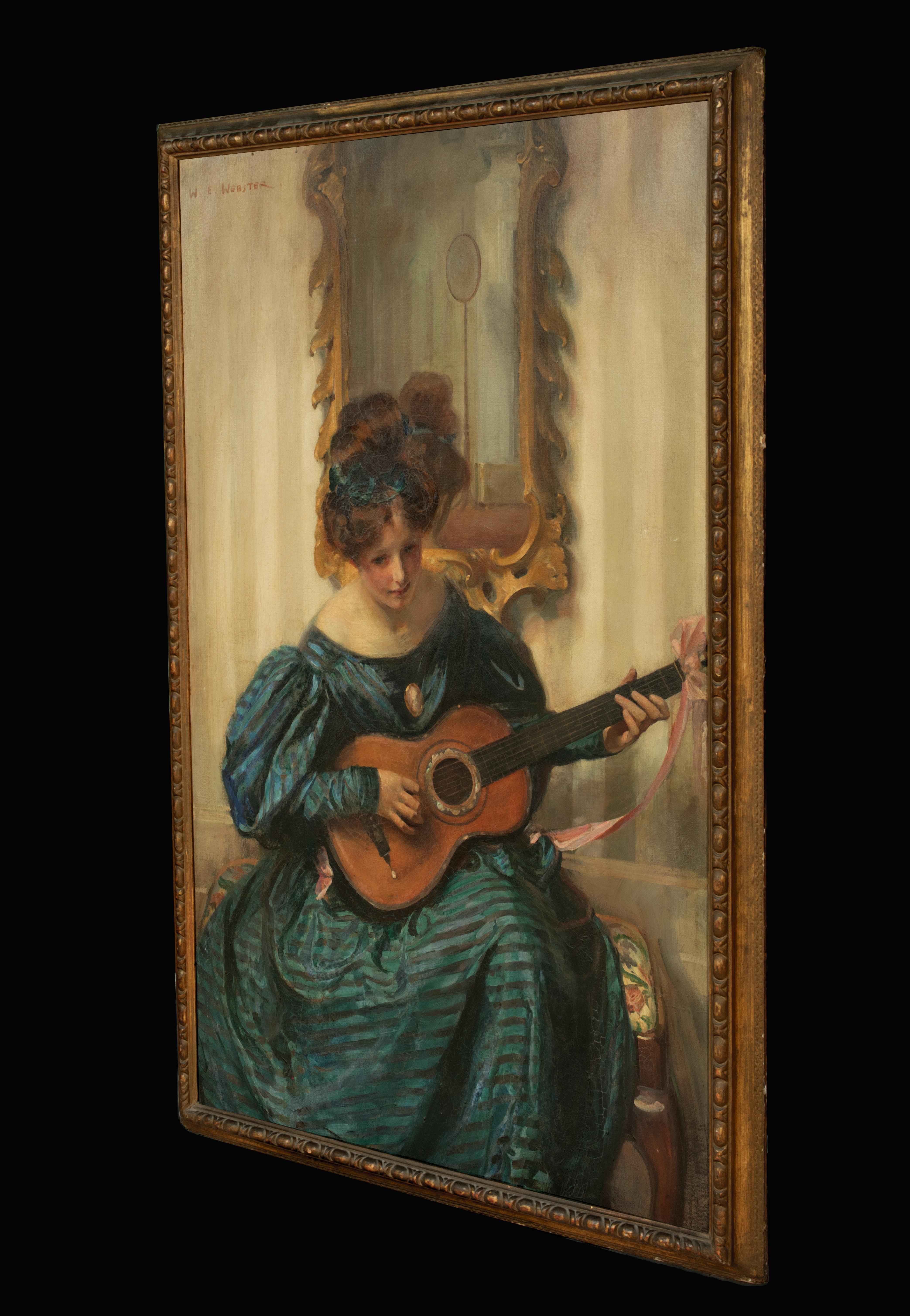 Portrait of a Lady Playing The Guitar, 19th Century   by WALTER ERNEST WEBSTER  For Sale 3
