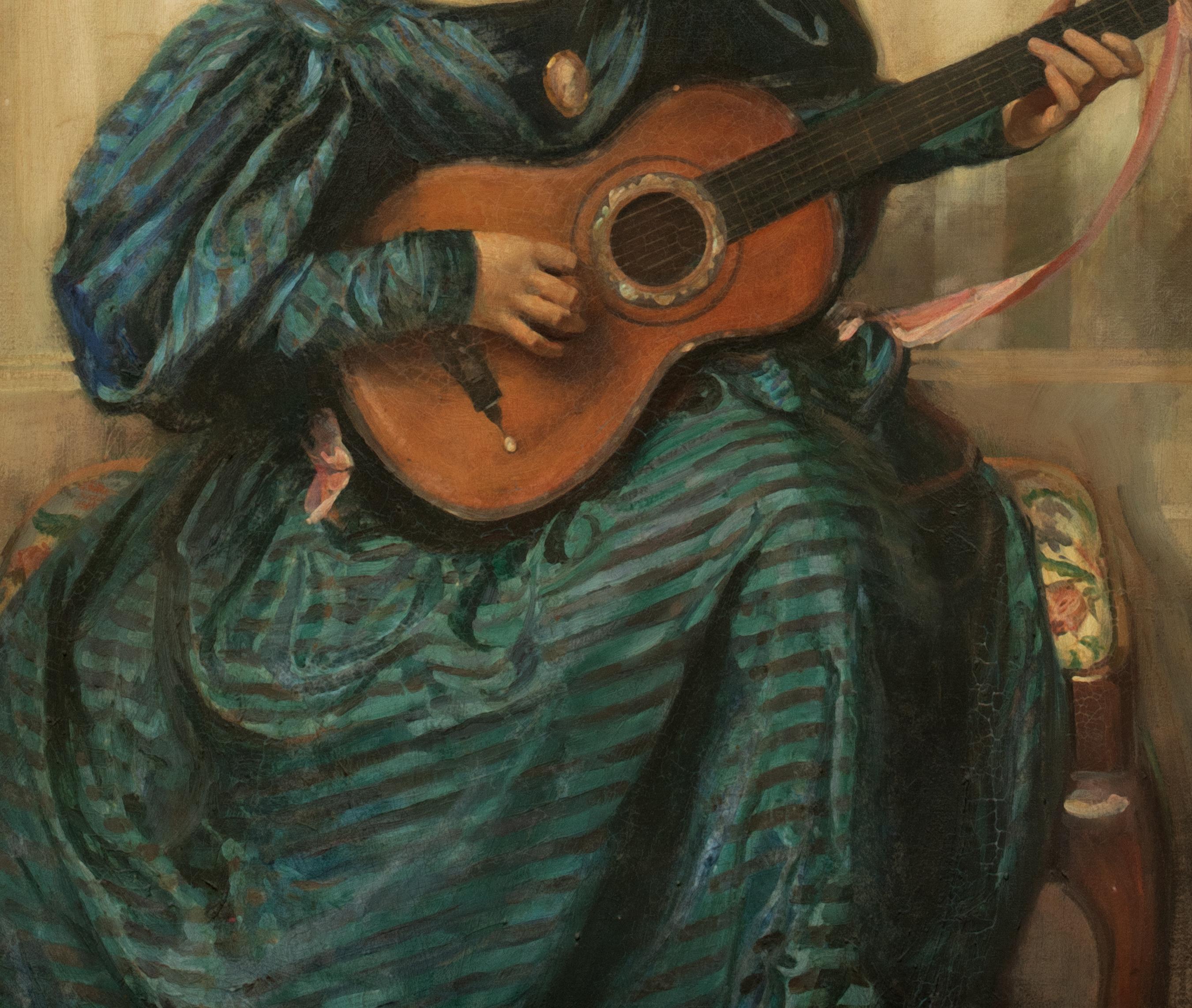 Portrait of a Lady Playing The Guitar, 19th Century   by WALTER ERNEST WEBSTER  For Sale 6