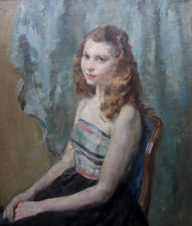 Walter Ernest ster Portrait of Seated Young Woman British 30's