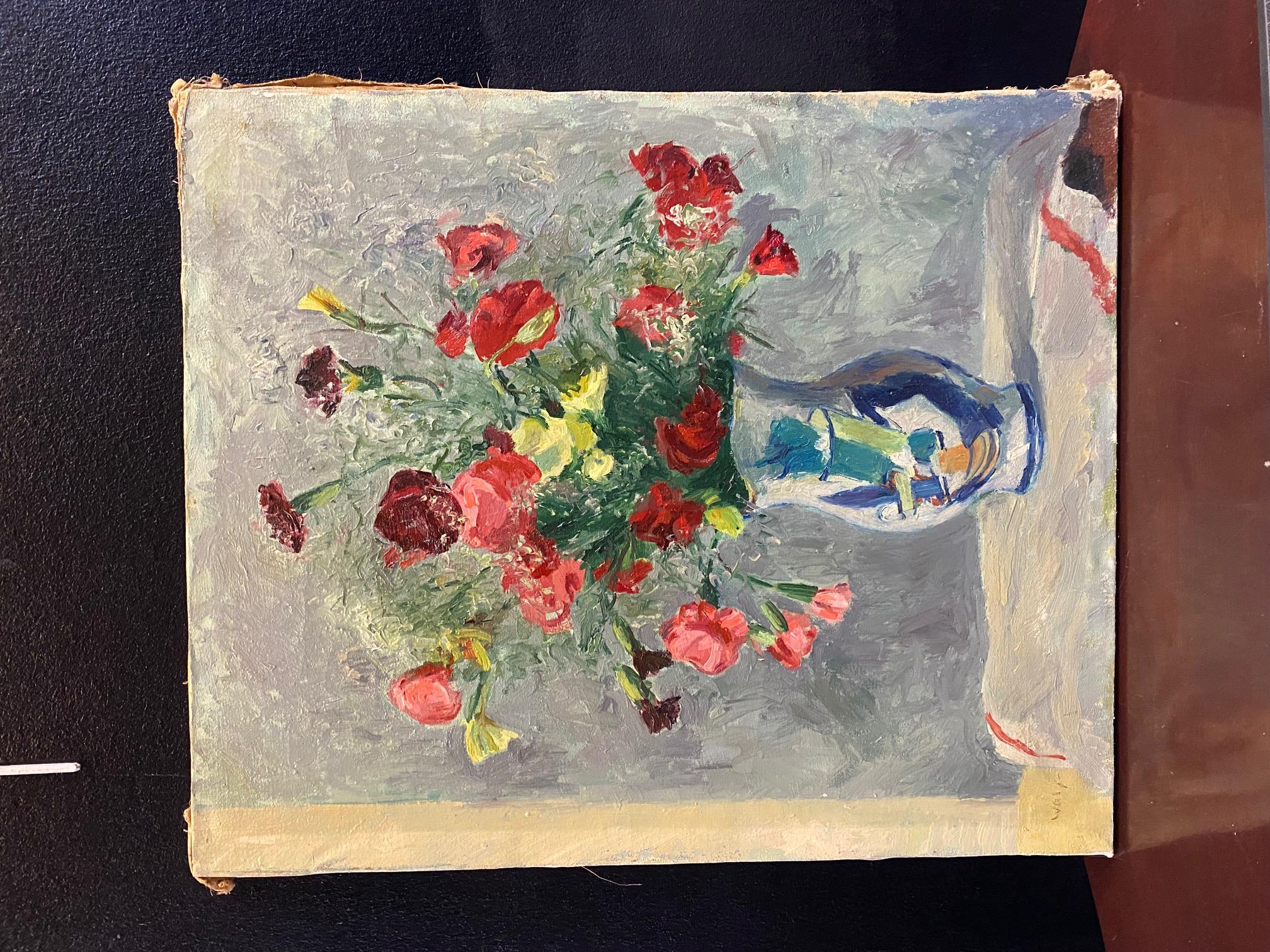 Bouquet of flowers by WALY - Oil on canvas 53x44 cm - Painting by Walter Felix WUTRICH or 