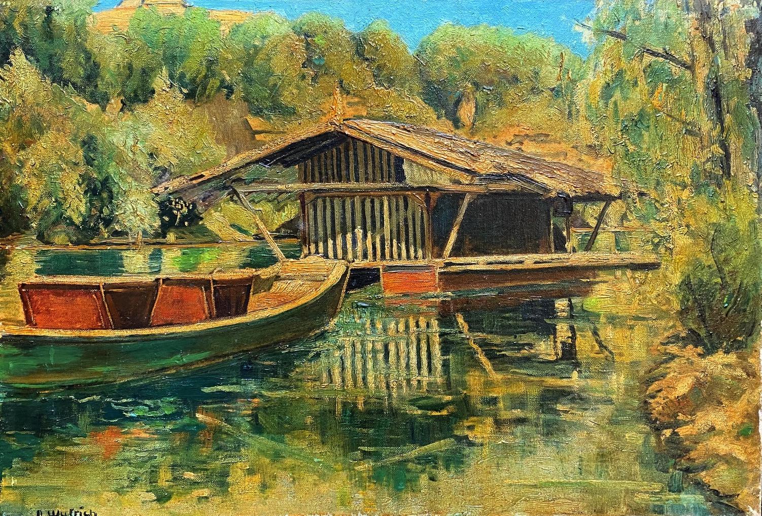 Walter Felix WUTRICH or "WALY" Landscape Painting - Cabin on stilts by WALY - Oil on canvas 41x60 cm