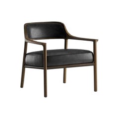Armchair in Black Leather and Solid Wood Molteni&C by Vincent Van Duysen