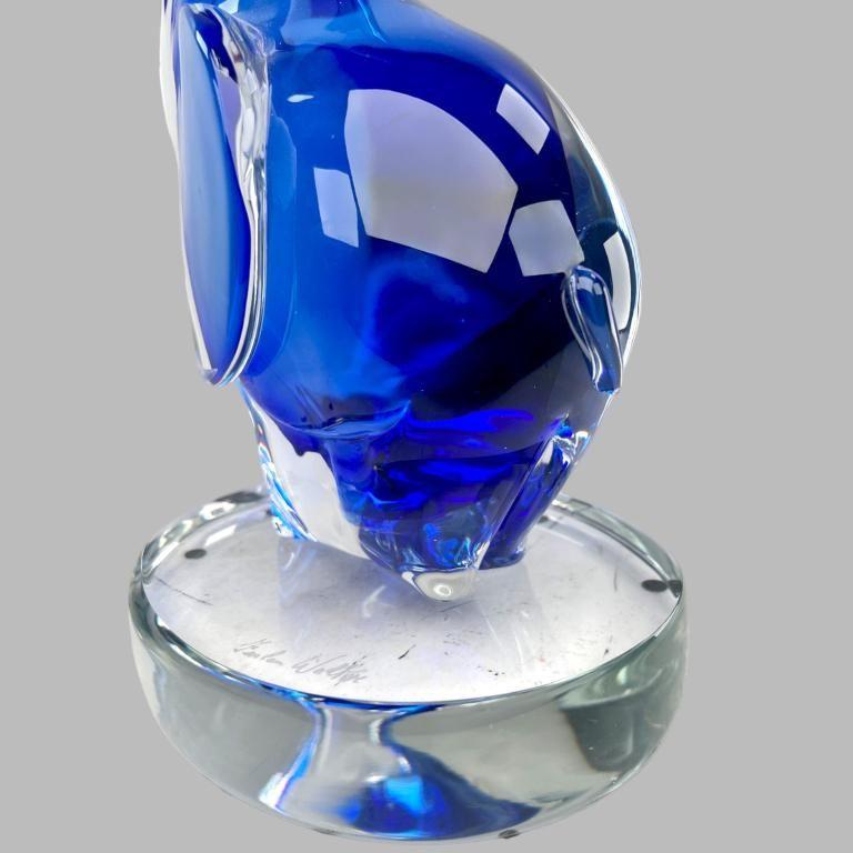 Sculpture d'éléphant bleu en verre de Murano en vente 3