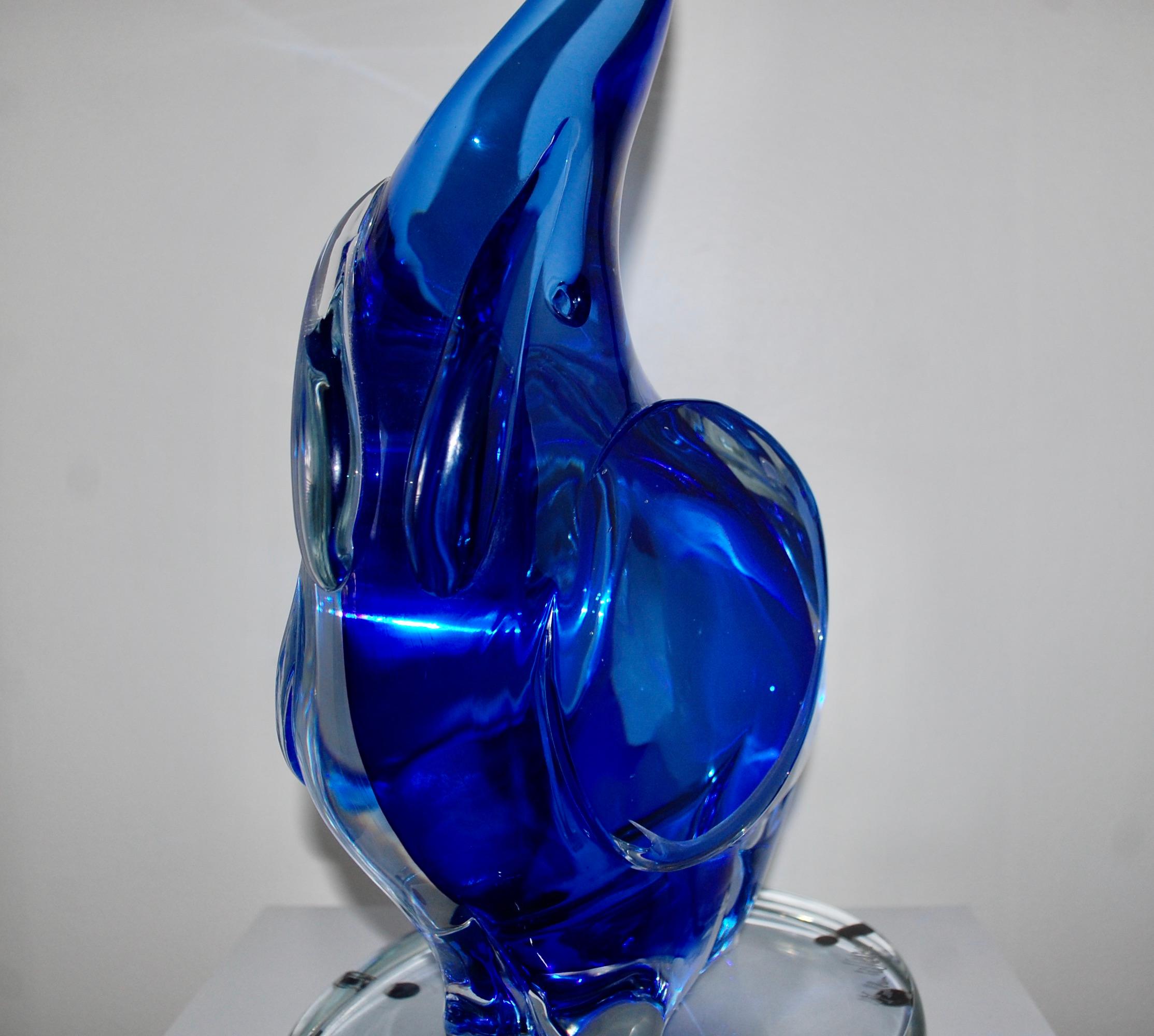 Sculpture d'éléphant bleu en verre de Murano en vente 6