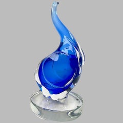 Blue Elephant Murano Glass Sculpture