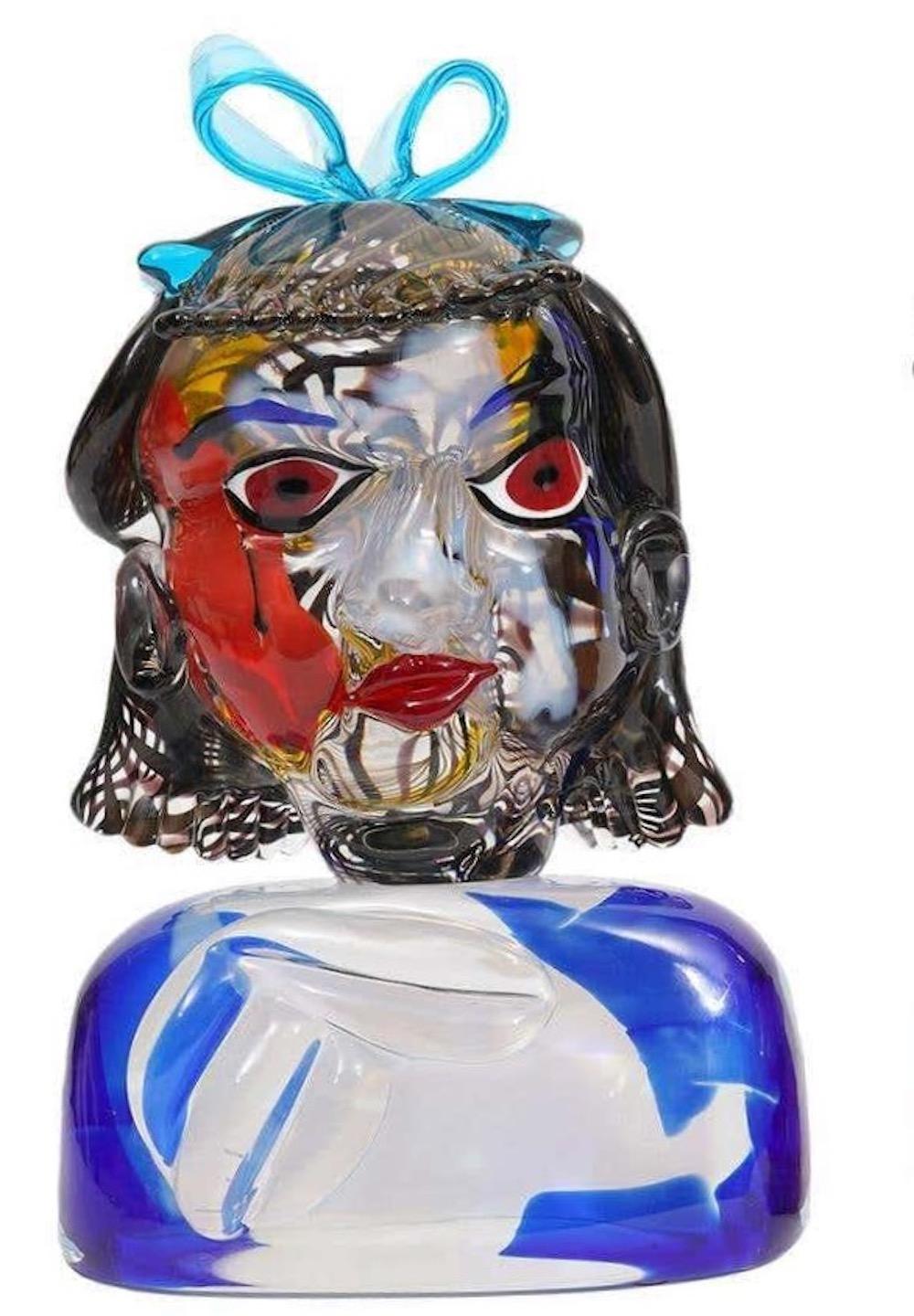 Girl Tribute To Picasso Murano Glass Sculpture