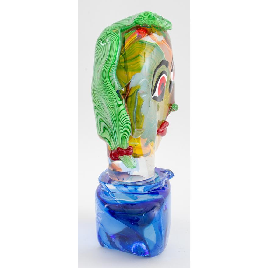 Mädchen Omaggio a Picasso (Hommage an Picasso) Murano-Glasskulptur 15,5