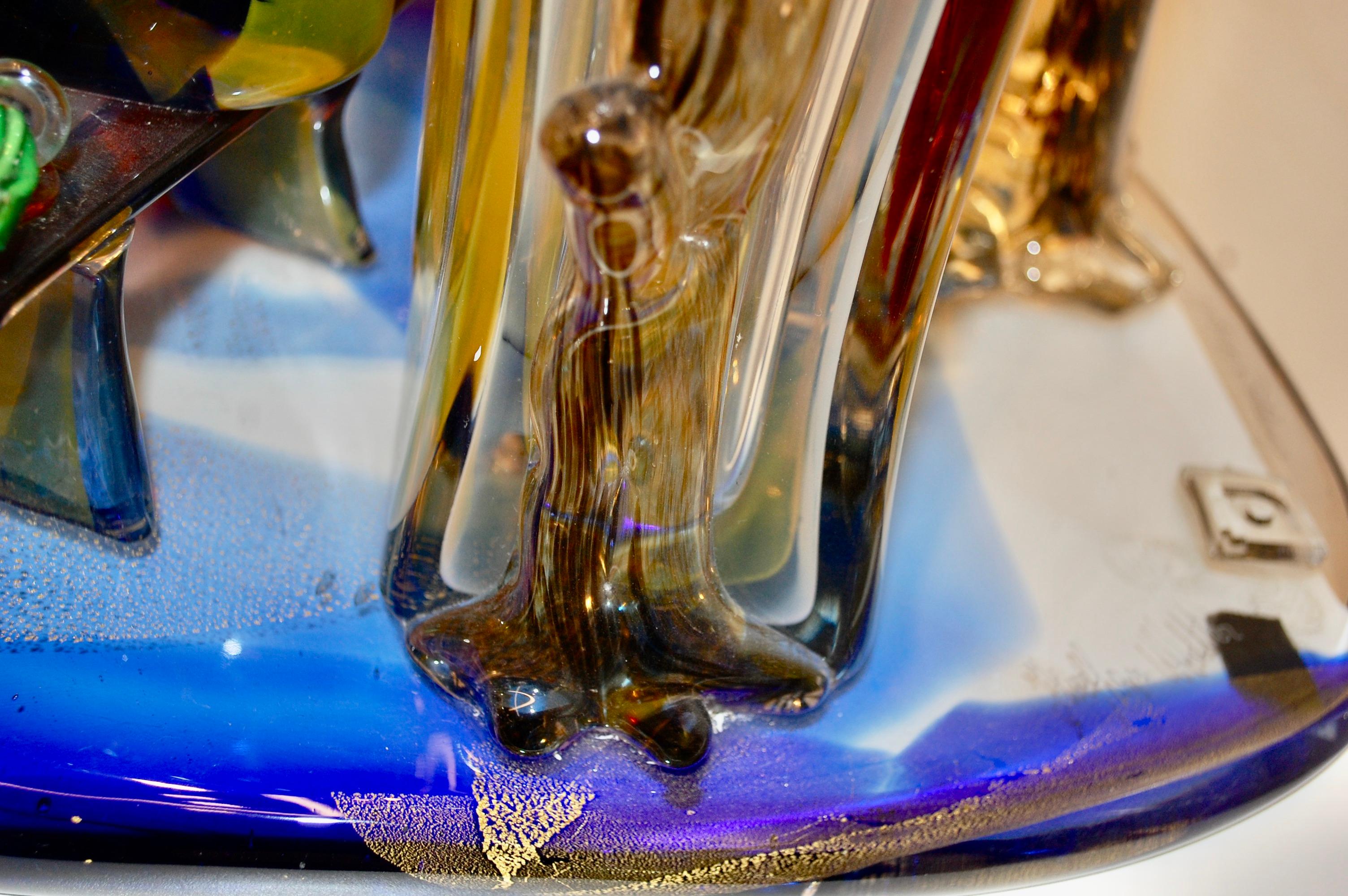 Hommage des amoureux à Chagall Sculpture en verre de Murano en vente 4