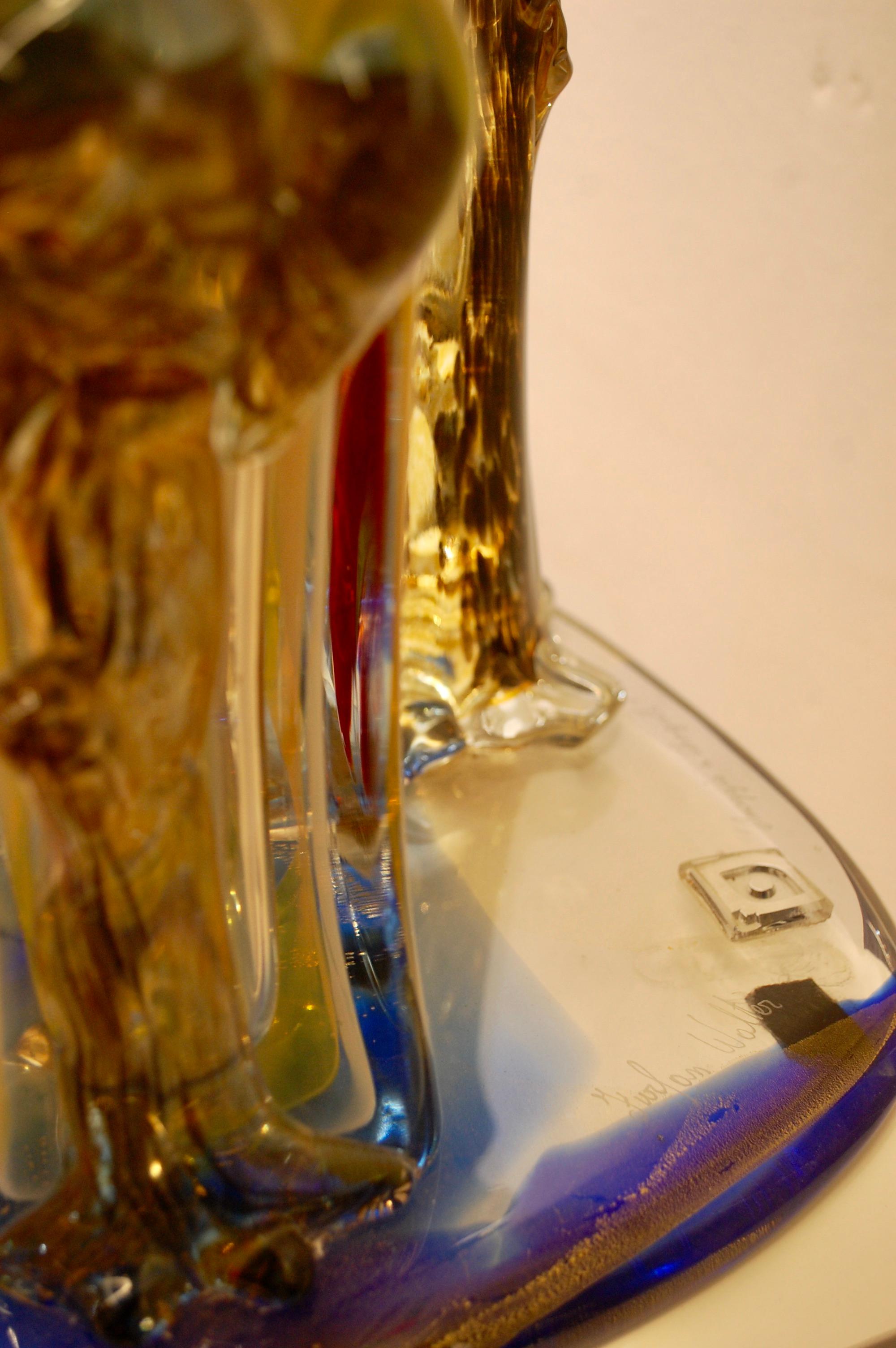 Hommage des amoureux à Chagall Sculpture en verre de Murano en vente 5