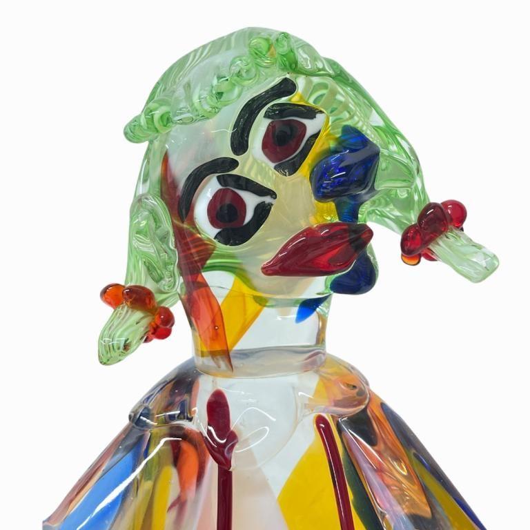 Scultura in vetro di Murano Martenita Tributo a Picasso - Sculpture Espressionista di Walter Furlan