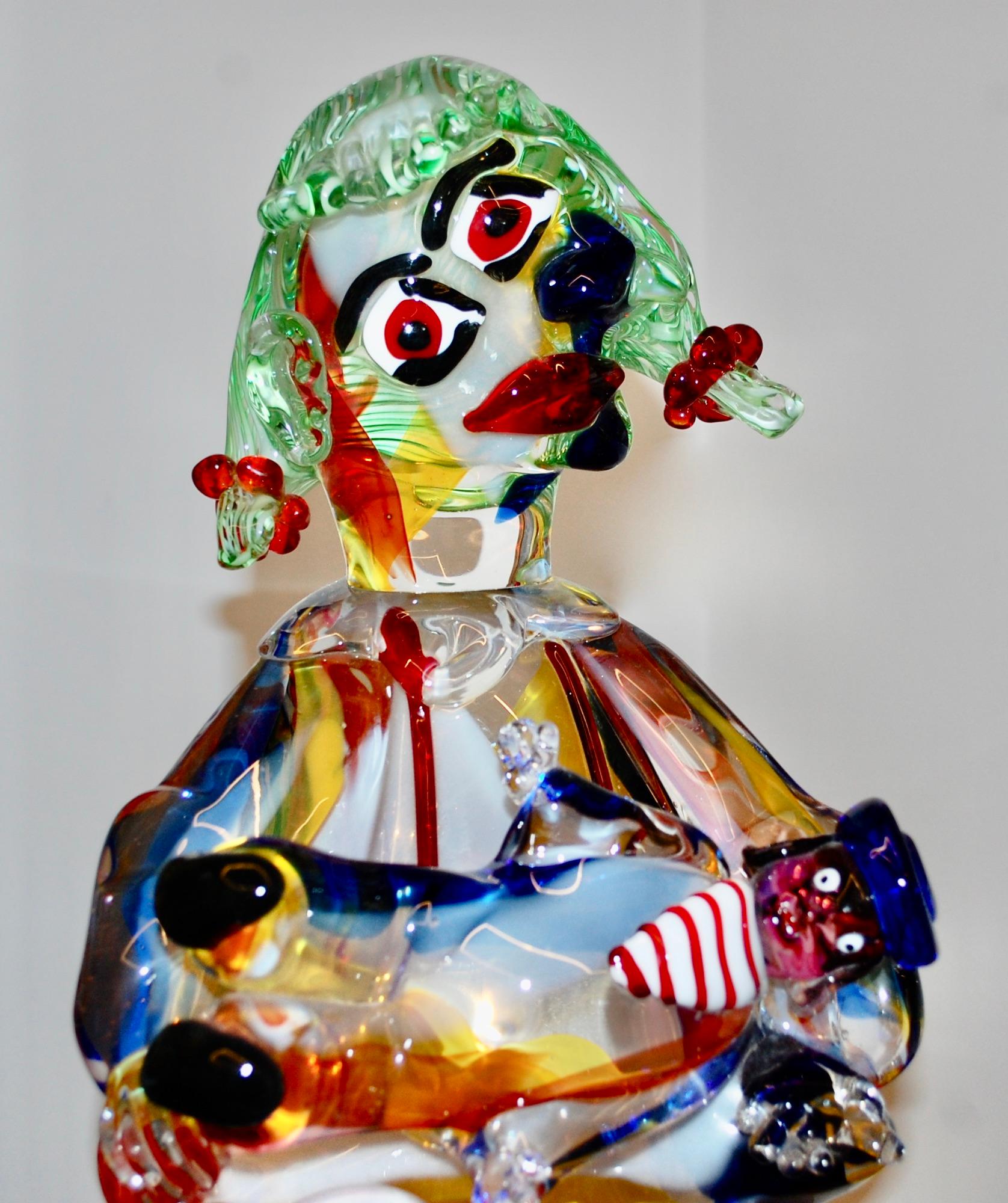Martenita-Hommage an Picasso-Muranoglas-Skulptur (Expressionismus), Sculpture, von Walter Furlan