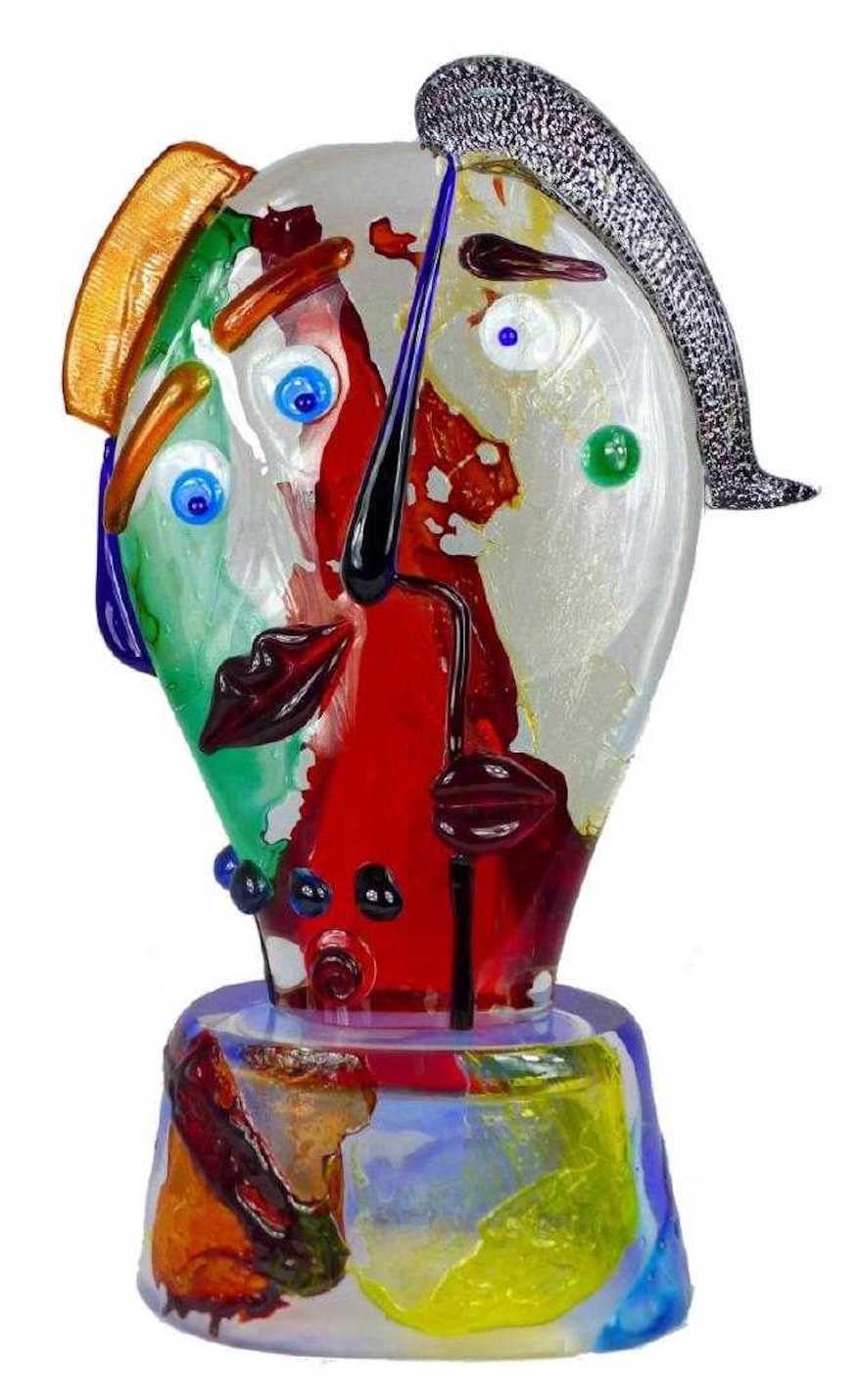 Walter Furlan Abstract Sculpture -  Homage to Picasso Glass Sculpture