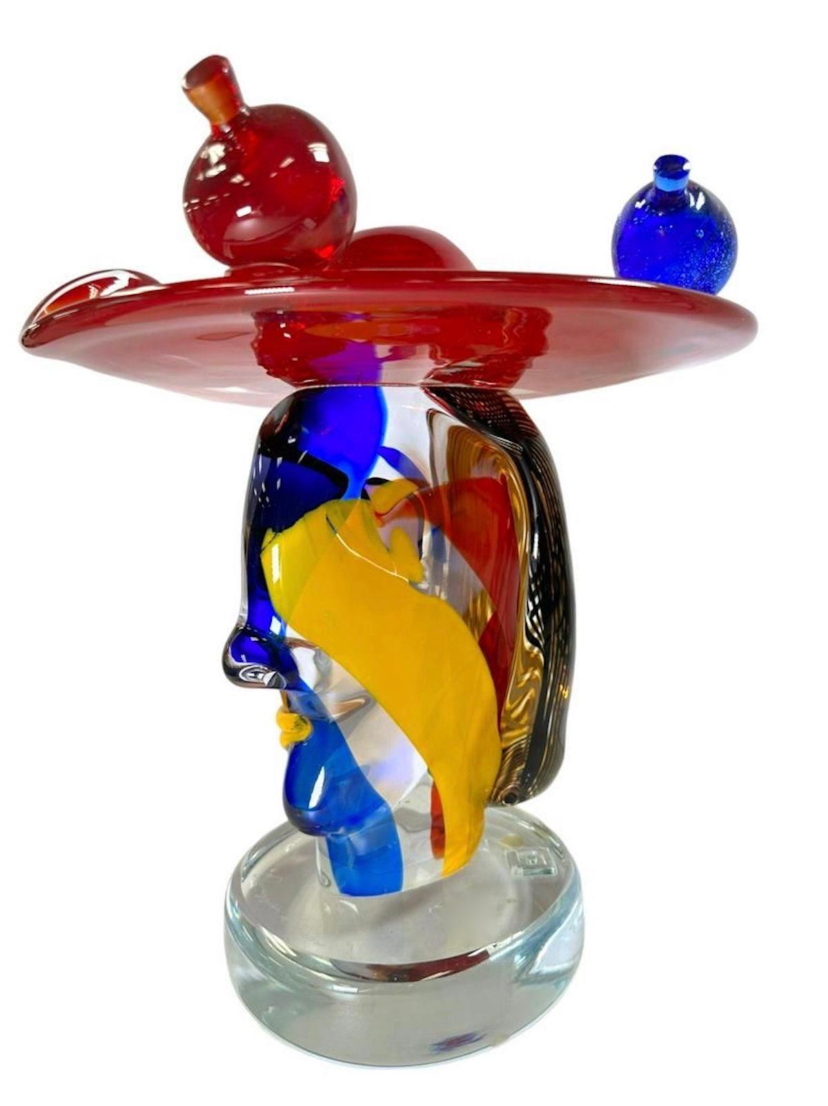 Omaggio To Picasso Woman in Hat Murano Glass Sculpture  For Sale 1