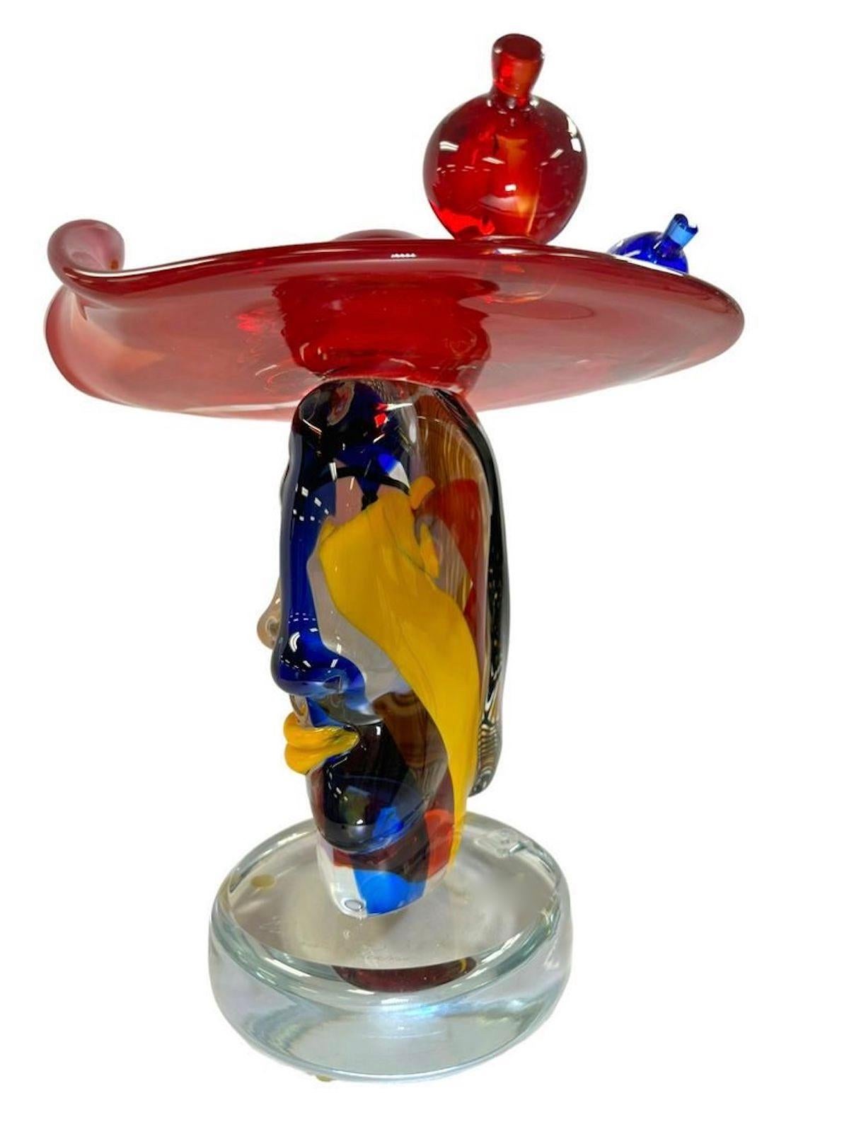 Omaggio To Picasso Woman in Hat Murano Glass Sculpture  For Sale 2