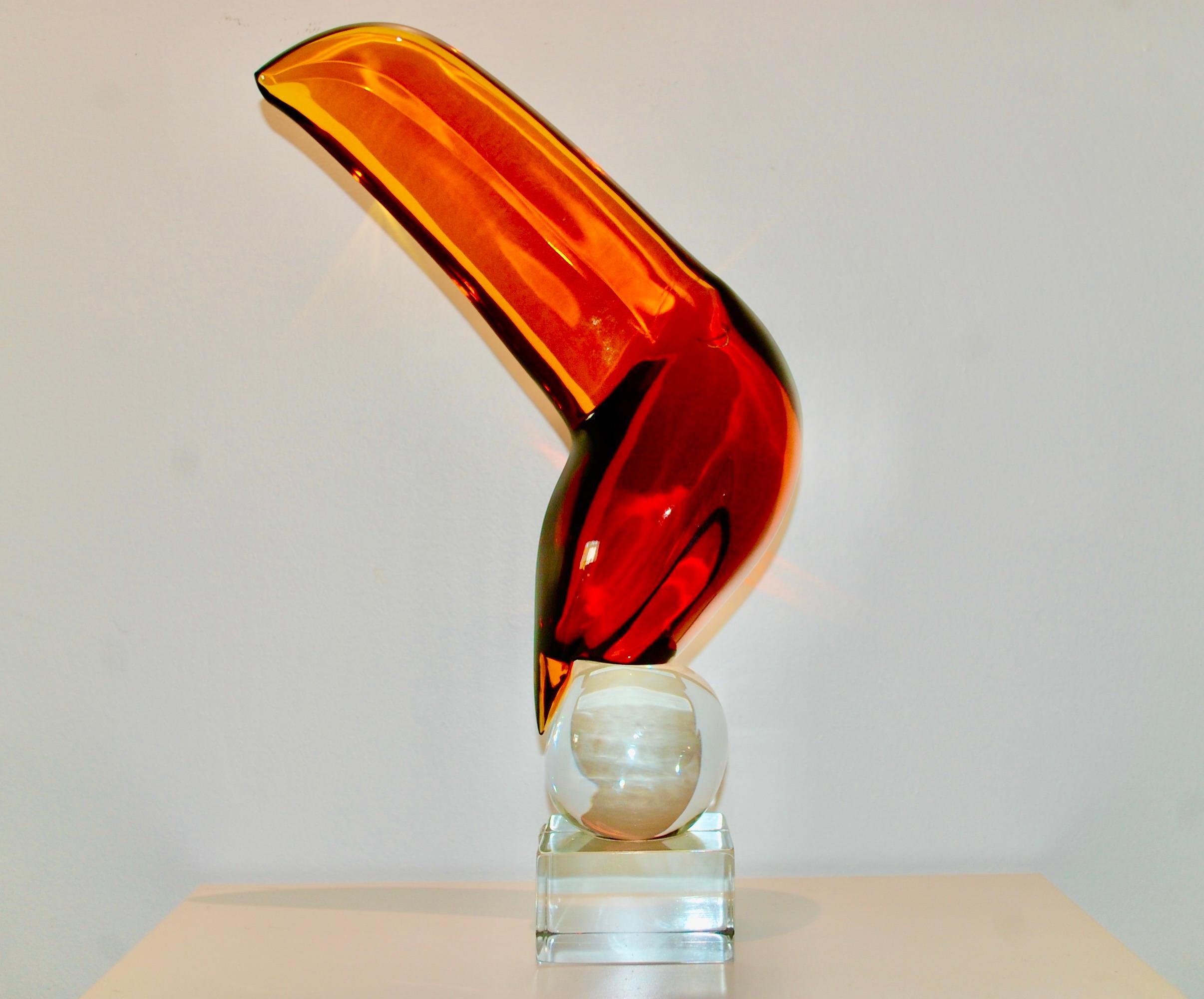 Toucan Large Murano Glass  Sculptures
Handblown glass measuring 19