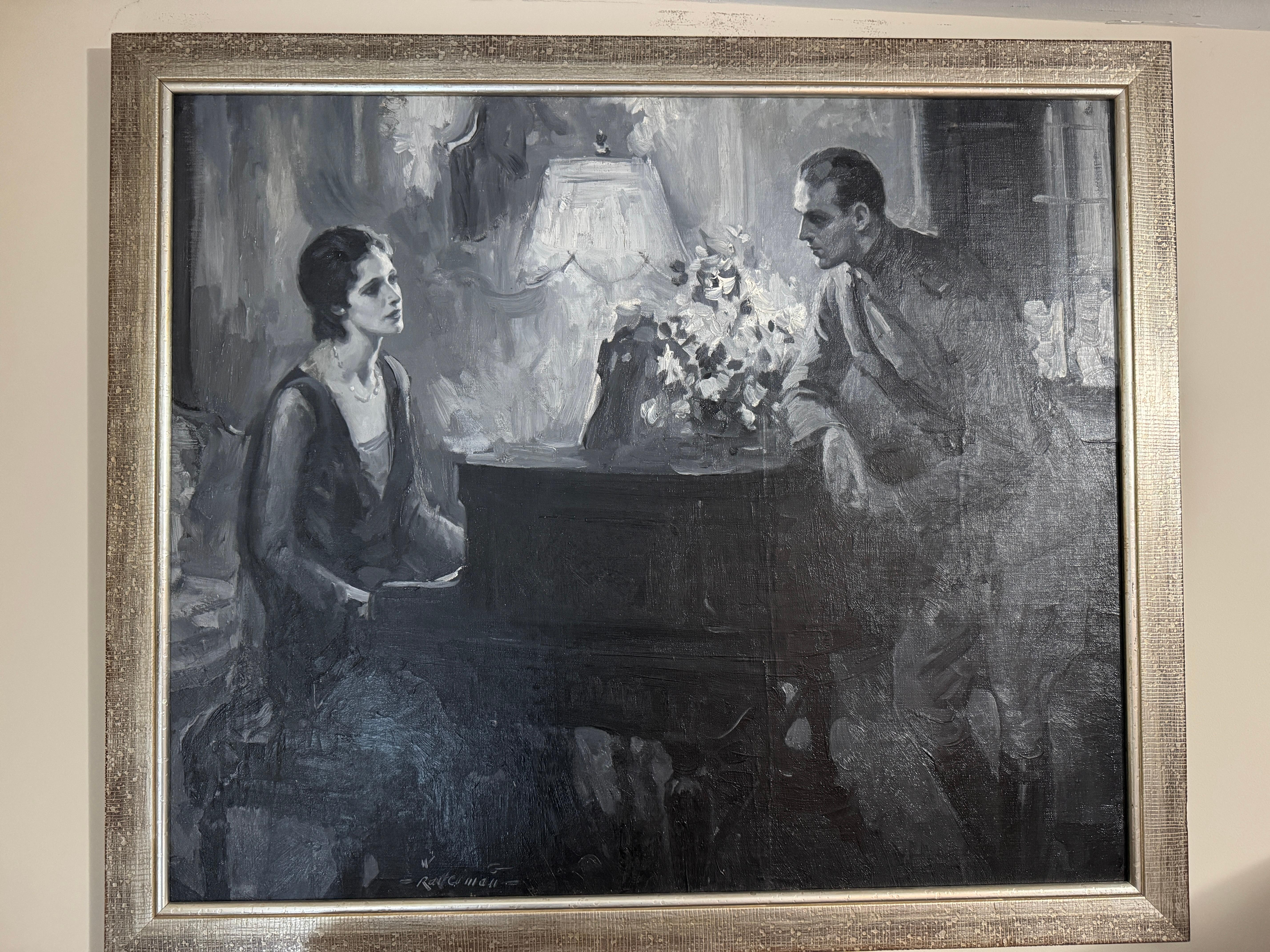 Soldado y chica - Painting de Walter G. Ratterman