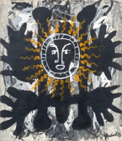 "Alice's Sun God" Abstract Expressionist Oil on Canvas, 1969
