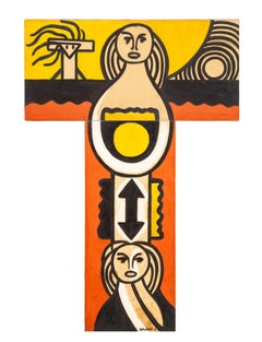 "Ascending Beyond All Horizons", Oil on Two Canvases in Cross Form, 1970