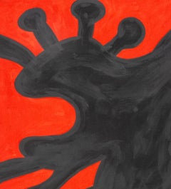 "Fighting Bull" Abstract Expressionist Oil on Canvas, 1970