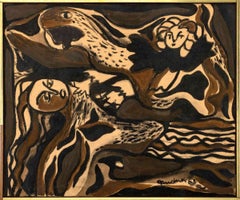 "La creazione di Eva" - Espressionismo astratto, olio su tela, 1963