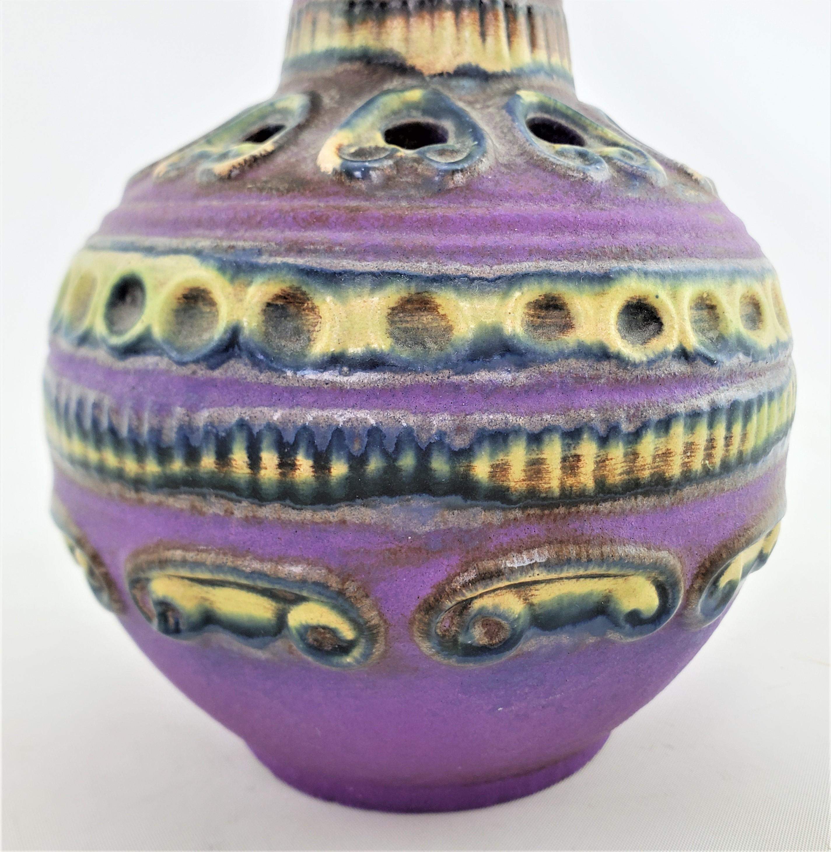 Walter Gerhards West German Art Pottery 2270/16 Purple Mid-Century Modern Vase For Sale 9