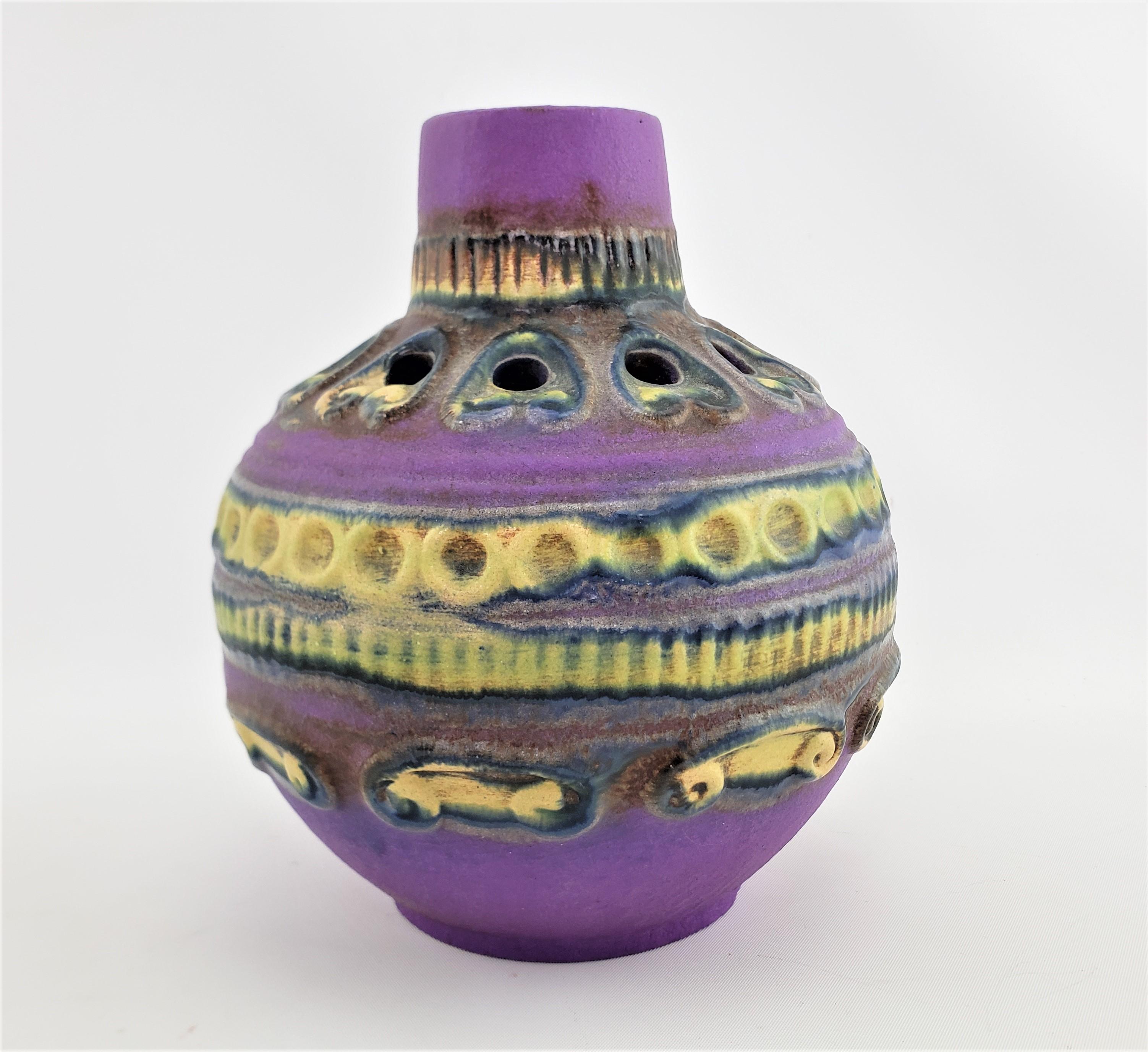 Hand-Crafted Walter Gerhards West German Art Pottery 2270/16 Purple Mid-Century Modern Vase For Sale