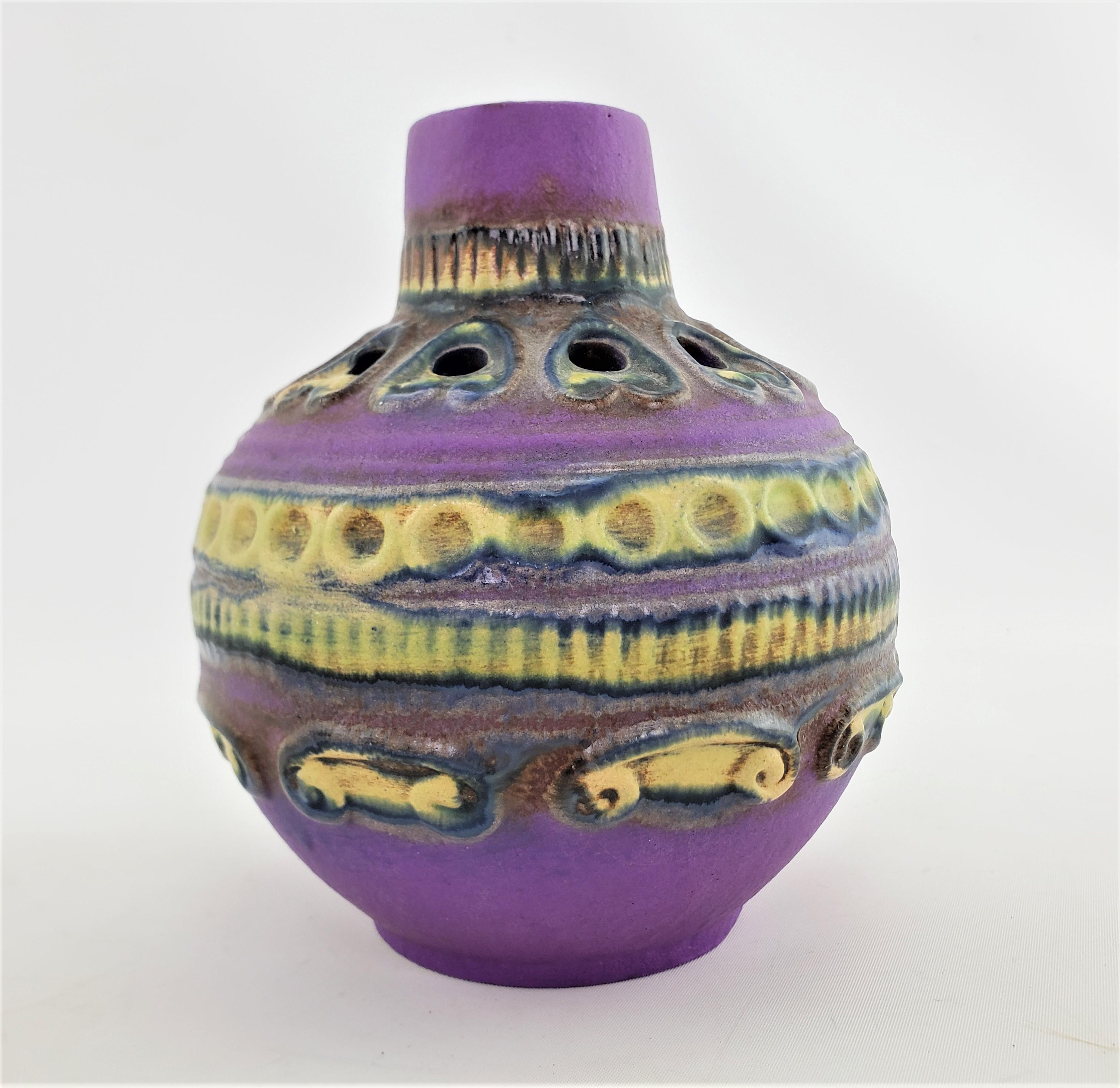 20th Century Walter Gerhards West German Art Pottery 2270/16 Purple Mid-Century Modern Vase For Sale