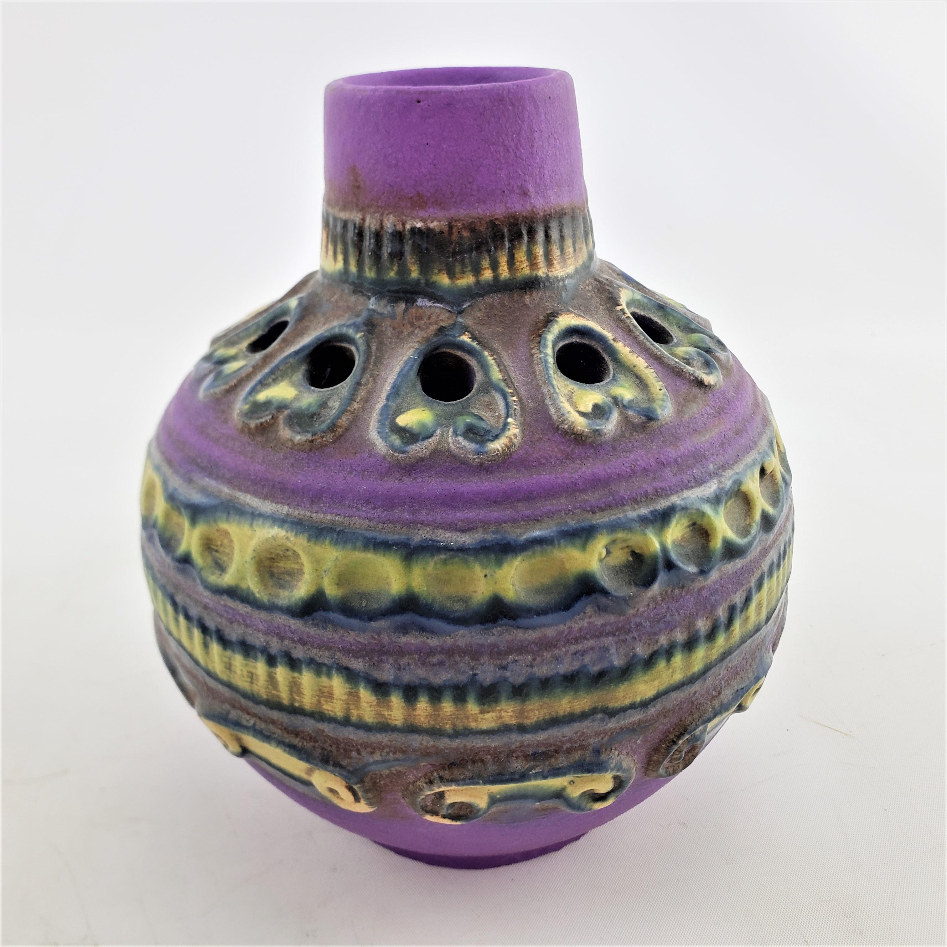 Walter Gerhards West German Art Pottery 2270/16 Purple Mid-Century Modern Vase For Sale 1