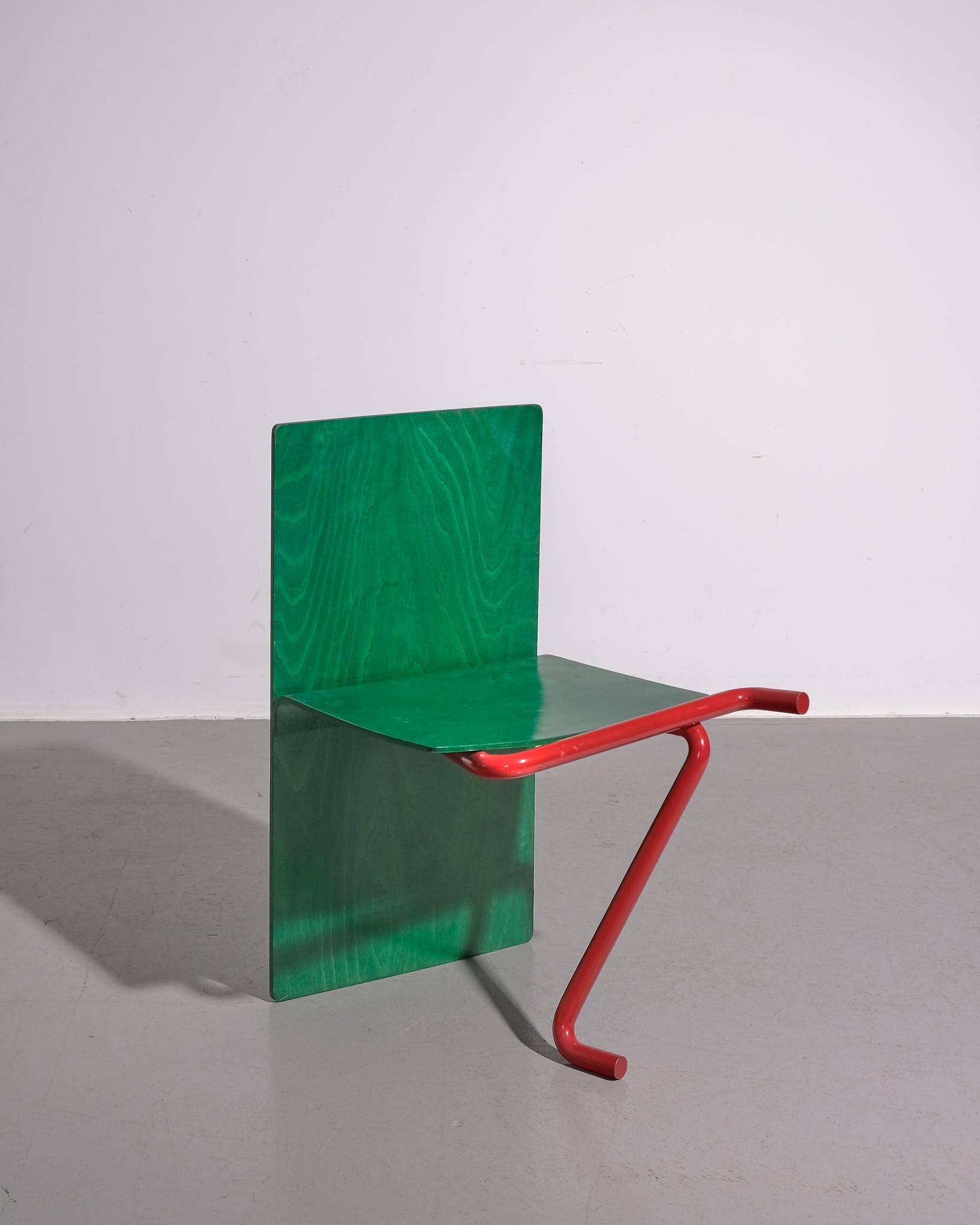 Steel Walter Gerth Post Modern Joke Chair For Strässle Söhne 1986