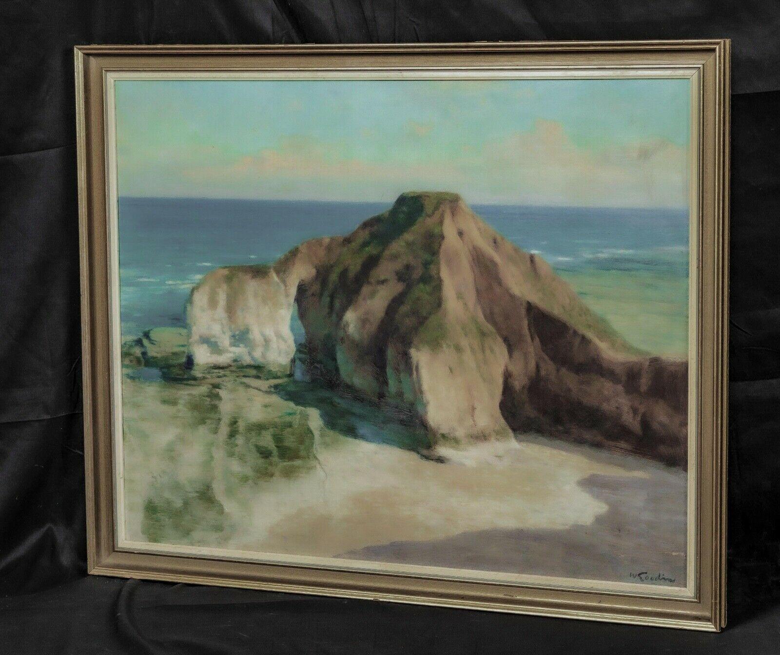 High Stacks Flamborough-Kopf, Yorkshire, 20. Jahrhundert (Grau), Landscape Painting, von Walter GOODIN