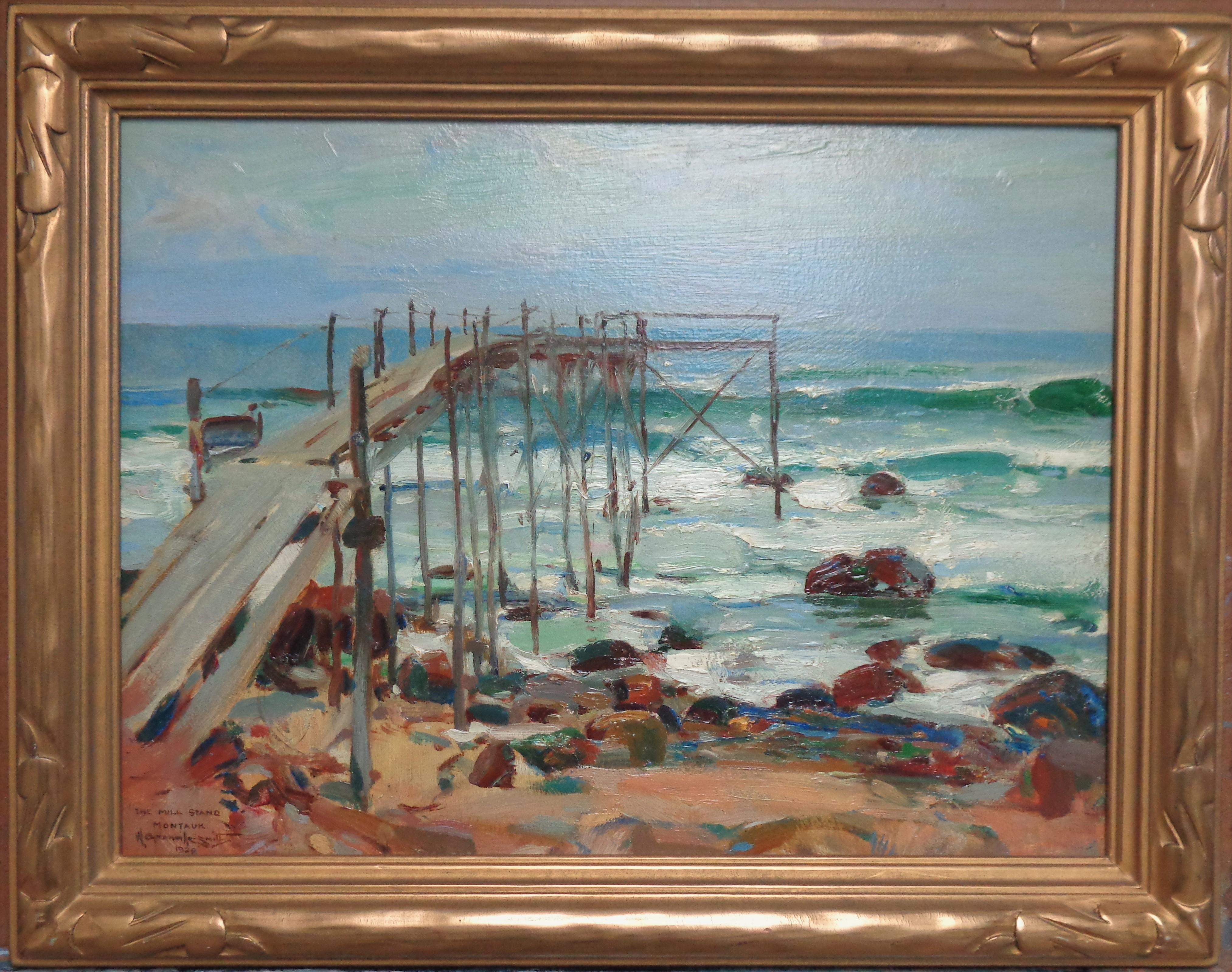 The Mill Stand Montauk
oil/panel 1928
original frame
In as purchased condition and not examined out of frame or blacklighted.

Walter Granville-Smith was an illustrator and painter who was born in South Granville, New York on January 28, 1870. He is
