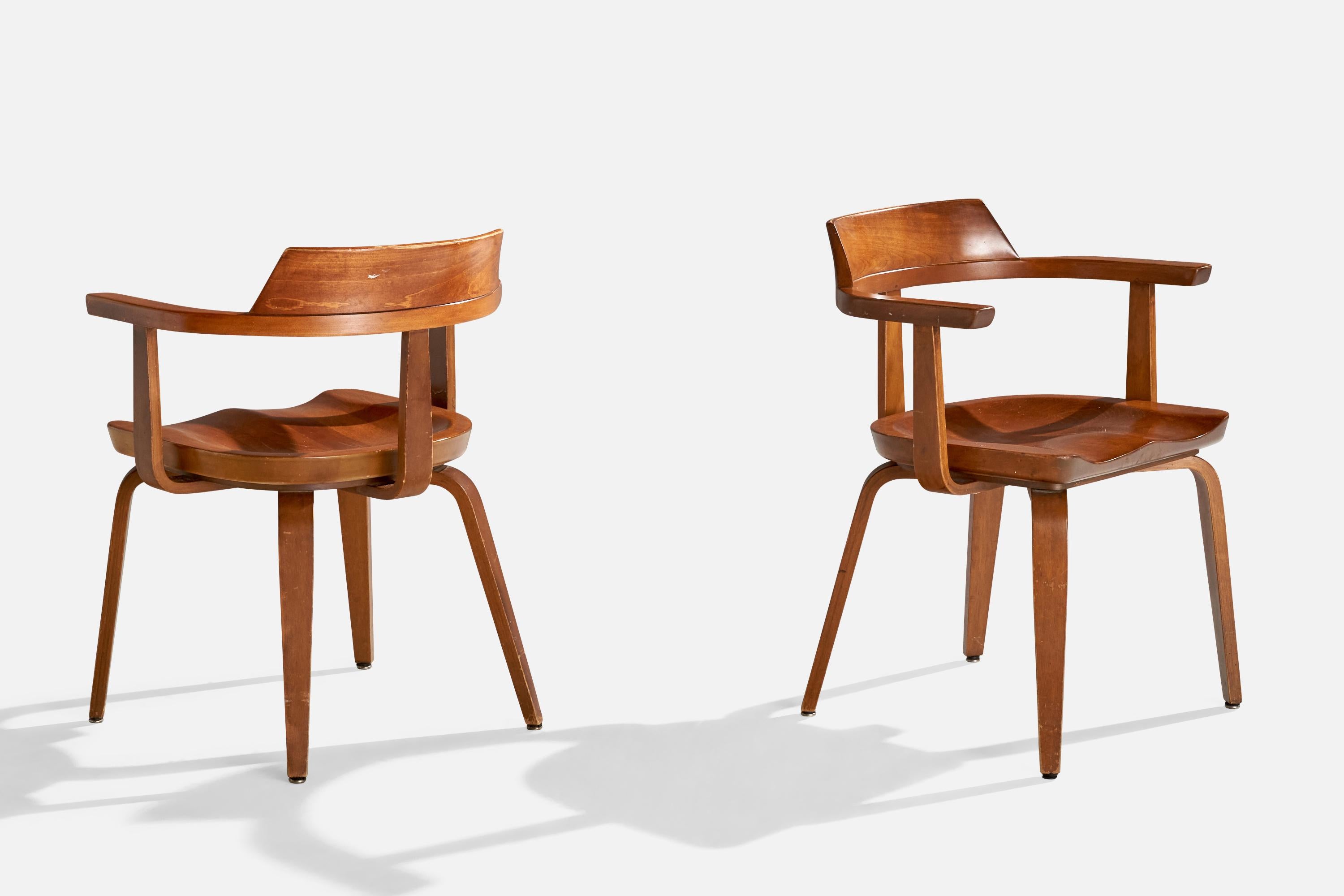 Bauhaus Walter Gropius, Fauteuils, bouleau, Autriche, années 1950 en vente