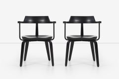 Walter Gropius Armchairs for Thonet Set of Eight in Black 1951