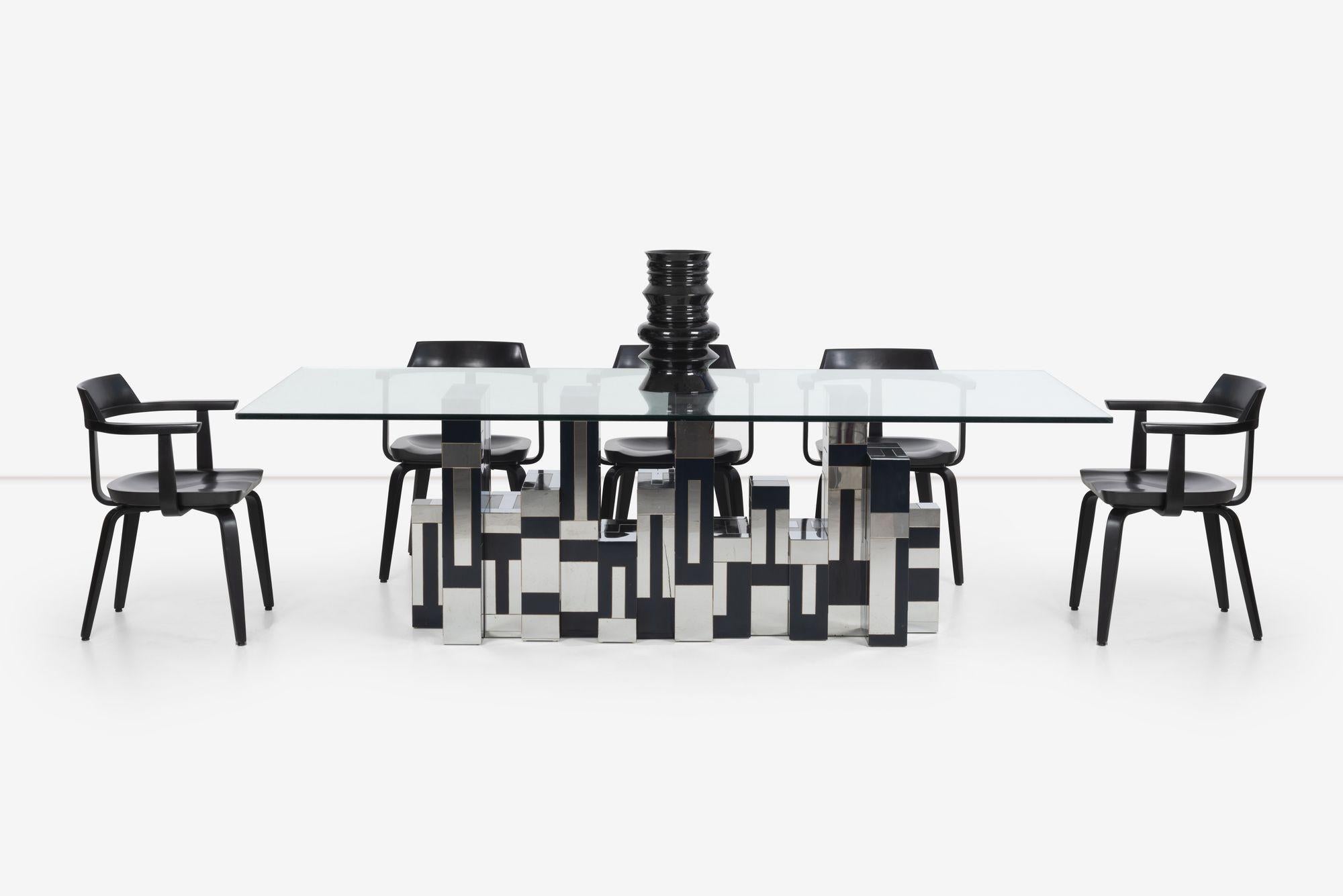 Mid-Century moderno Walter Gropius Poltrone per Thonet Set di otto poltrone in nero 1951 in vendita