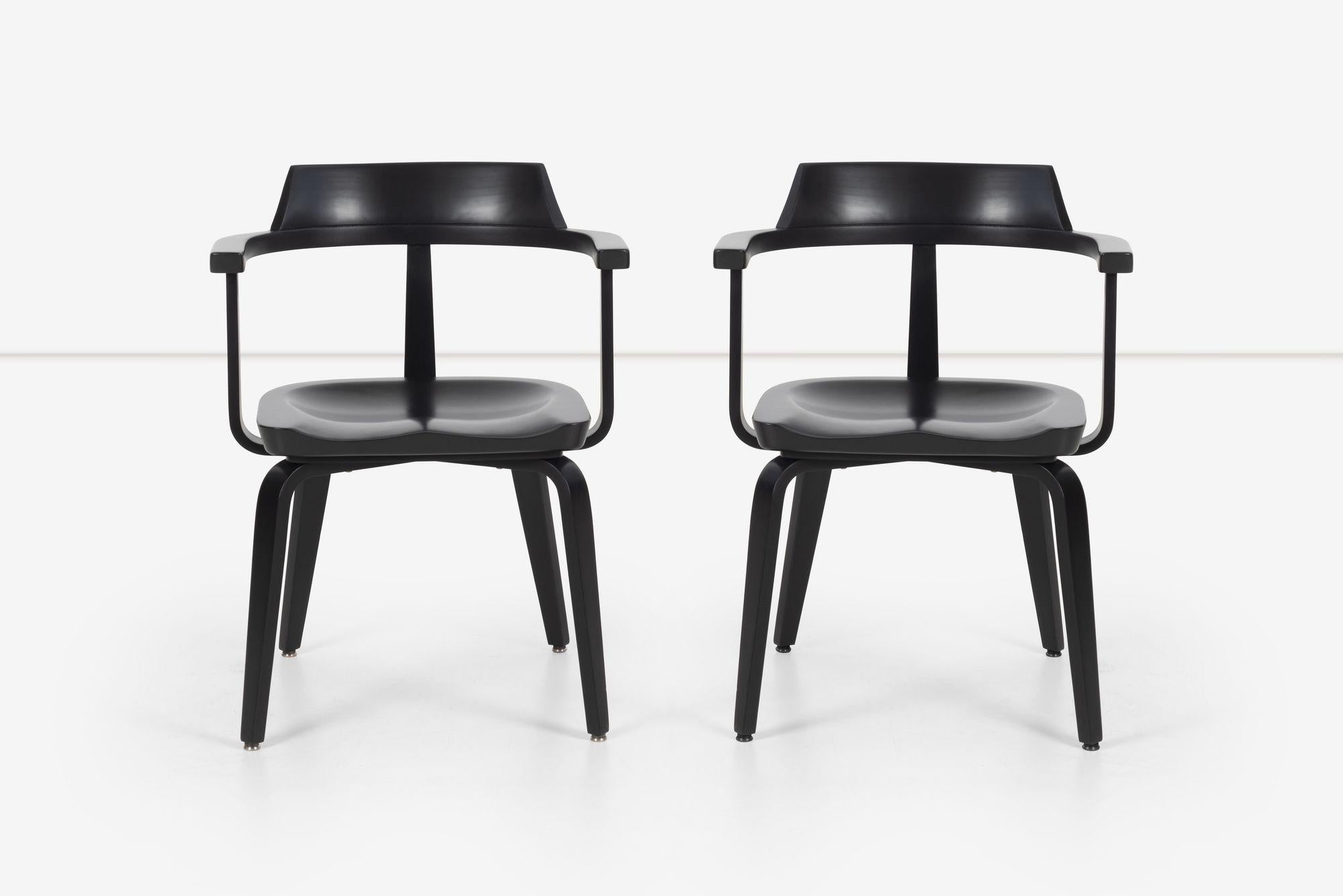 Austriaco Walter Gropius Poltrone per Thonet Set di otto poltrone in nero 1951 in vendita