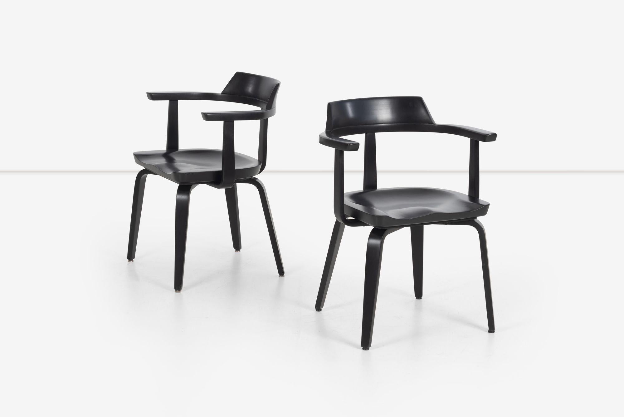 Laccato Walter Gropius Poltrone per Thonet Set di otto poltrone in nero 1951 in vendita