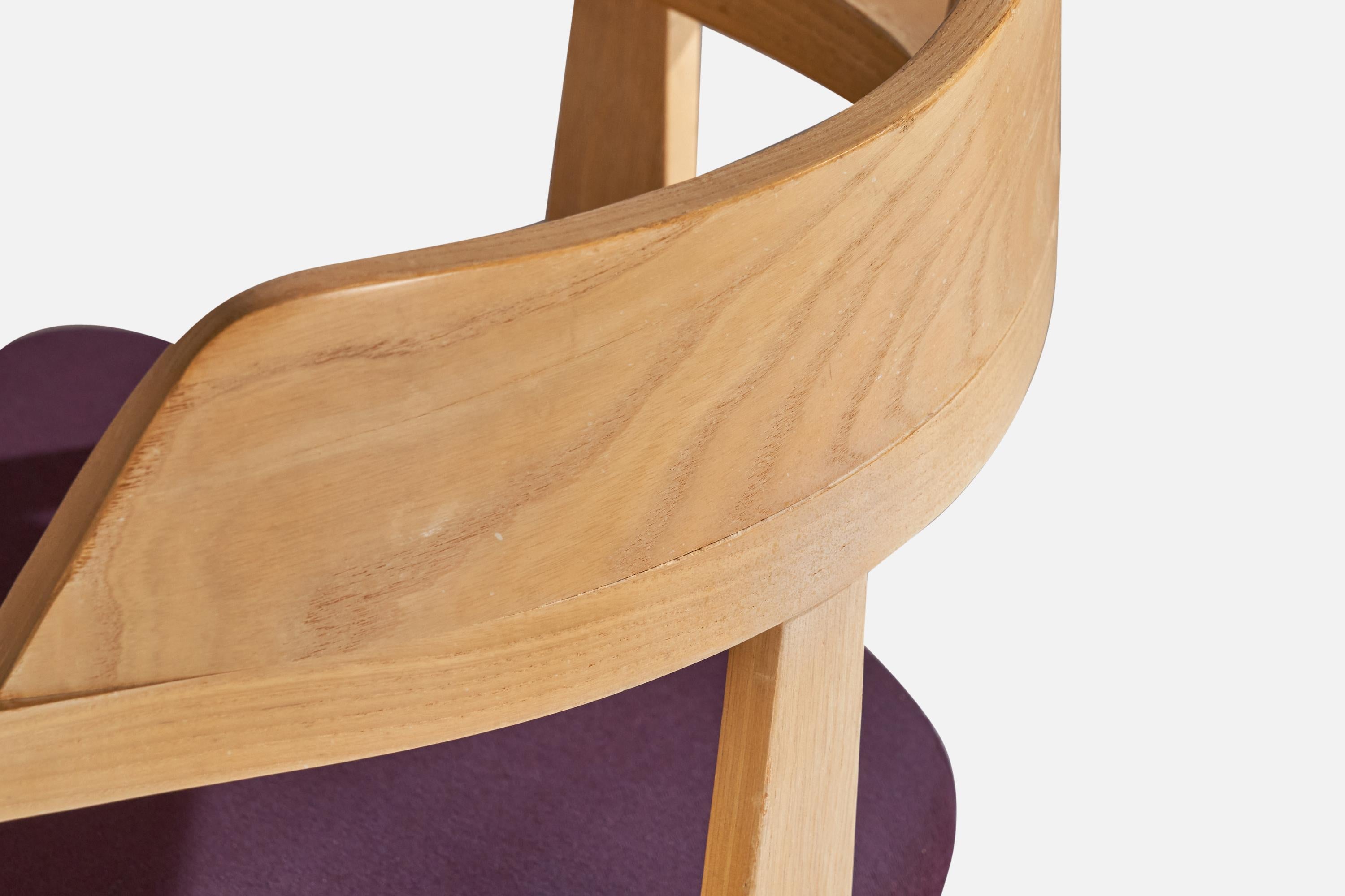 Walter Gropius, Armchairs, Oak, Velvet, USA, 1970s For Sale 9