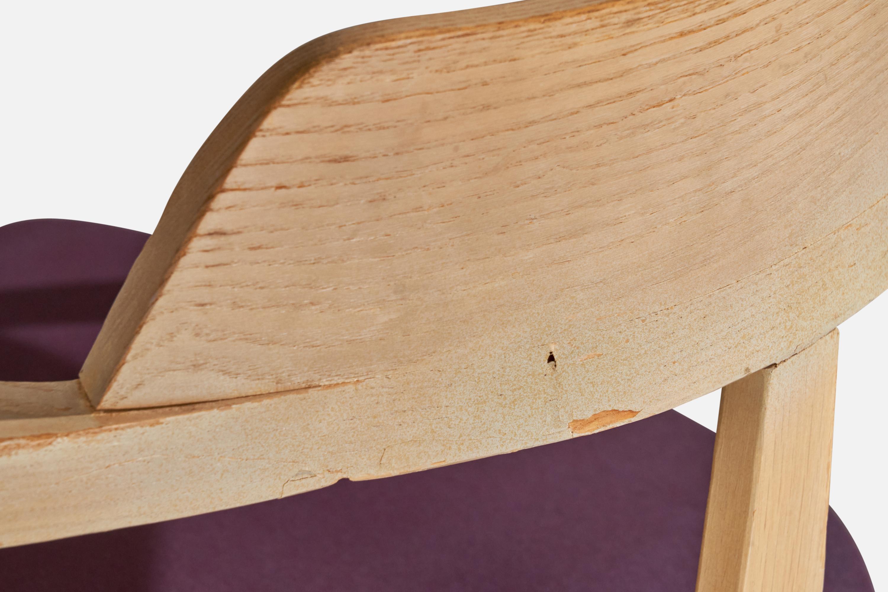 Walter Gropius, Armchairs, Oak, Velvet, USA, 1970s For Sale 11