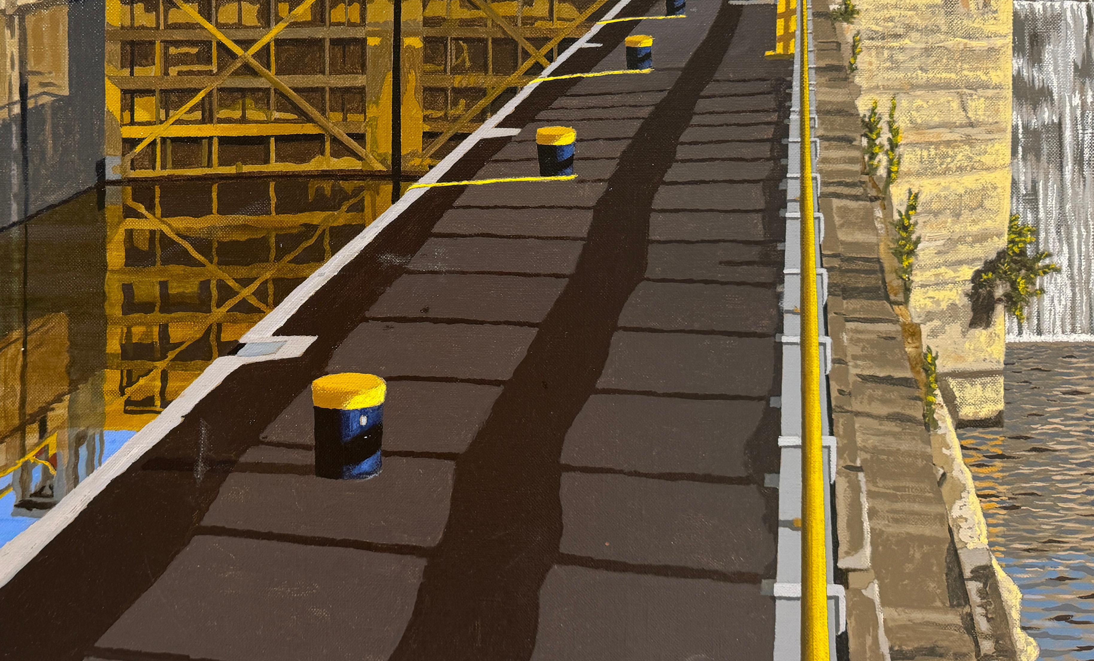 ERIE CANAL, LOCK #7 - Paysage aquatique / Industrial / Realism / New York State en vente 1