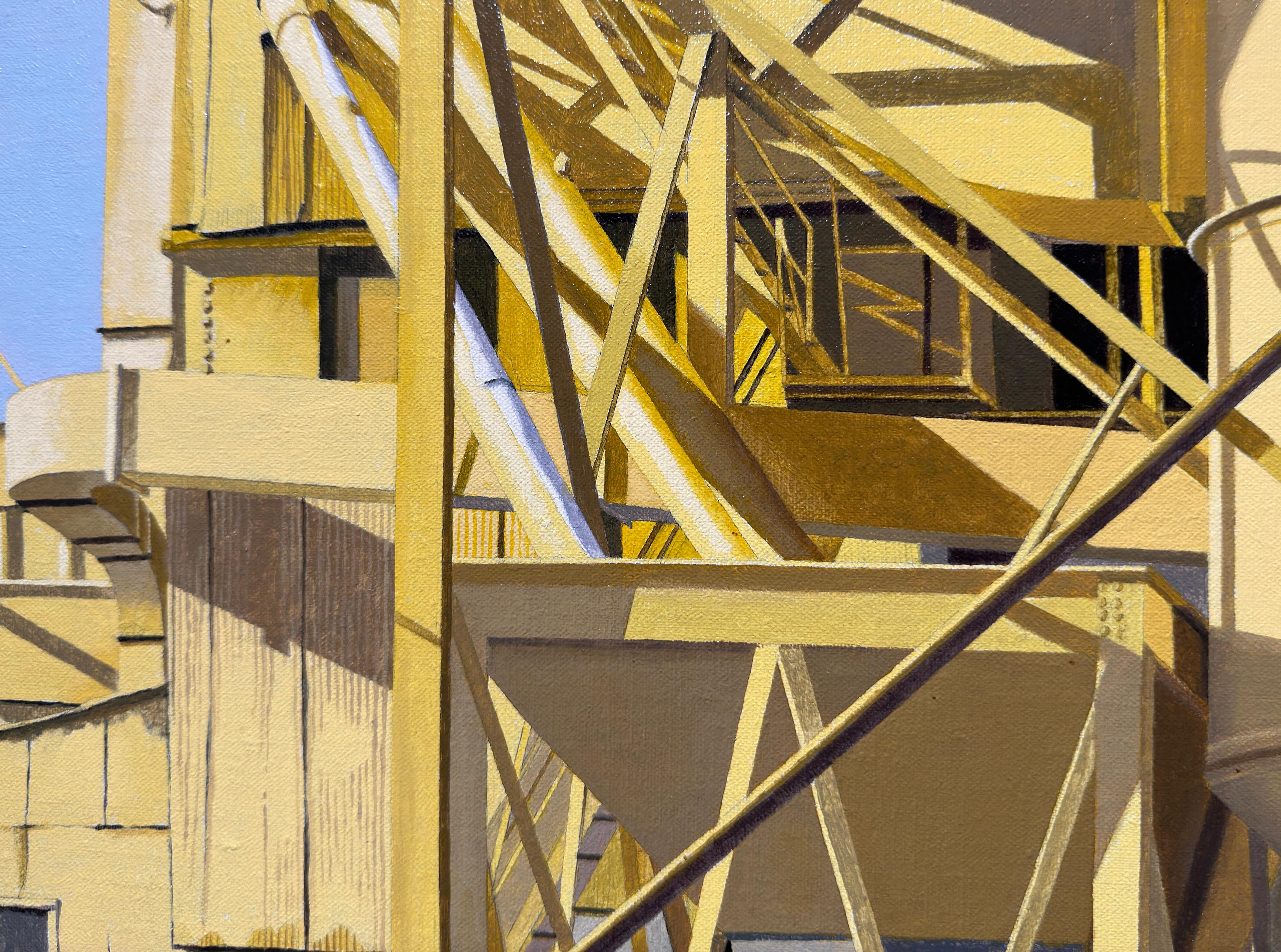 FUTURE - Industriale / Paesaggio urbano / Realismo / Giallo - Landscape Painting Marrone di Walter Hatke