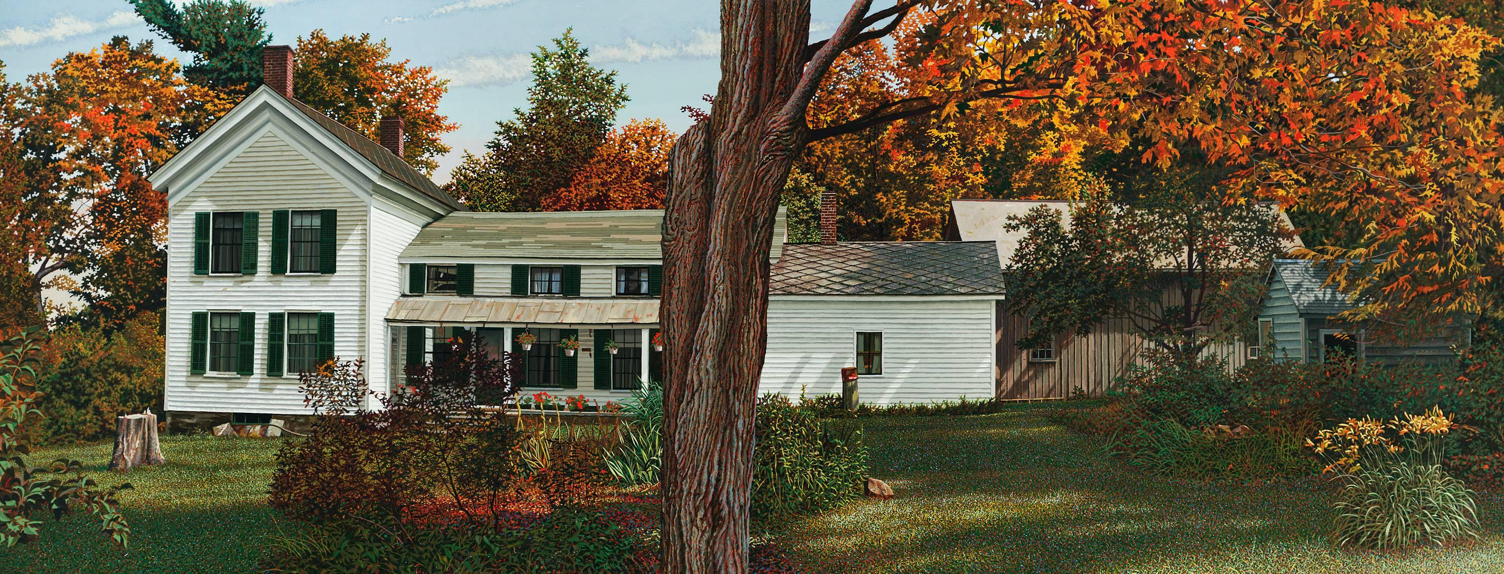 Walter Hatke’s Upstate, 1994-96 represents a house once owned by the Whitney family, located on Great Sacandaga Lake, north of Schenectady and west of Saratoga Springs, New York. He is currently a Professor of Visual Arts at Union College in