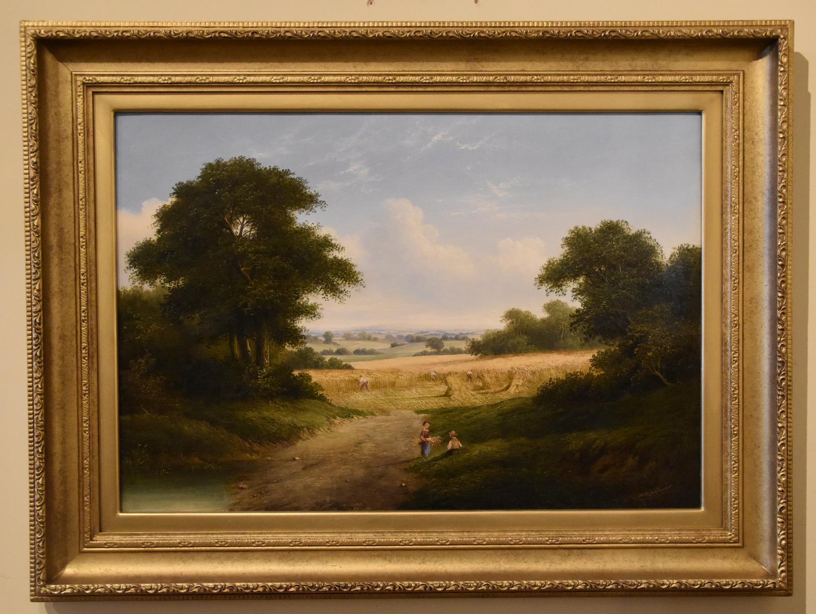Pittura a olio di Walter Heath Williams "Una vista sul raccolto" Fiorì tra il 1841 e il 1876 e fu un pittore della vecchia Inghilterra con le sue strade di campagna e i suoi boschi. Olio su tela. Firmato

Dimensioni senza cornice 18 x 26