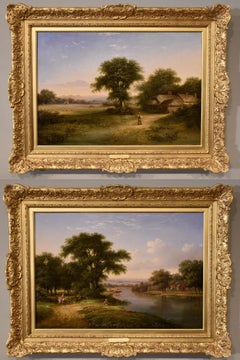 Oil Painting Pair by Walter Heath Williams "Country Idyll"