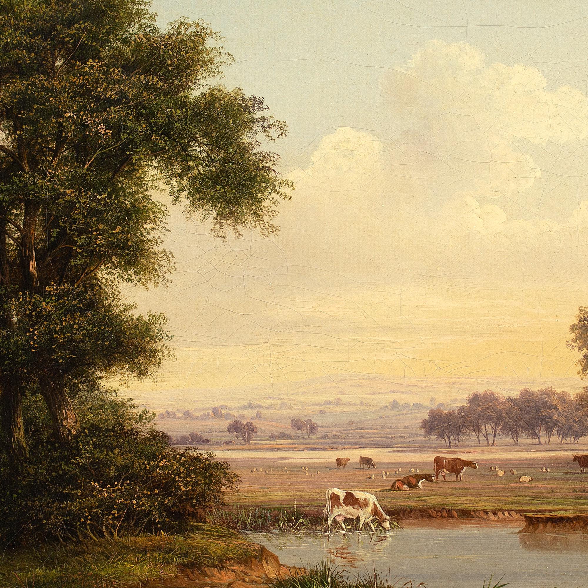 Walter Heath Williams, Pastoral Scene With Pond, Oil Painting 3