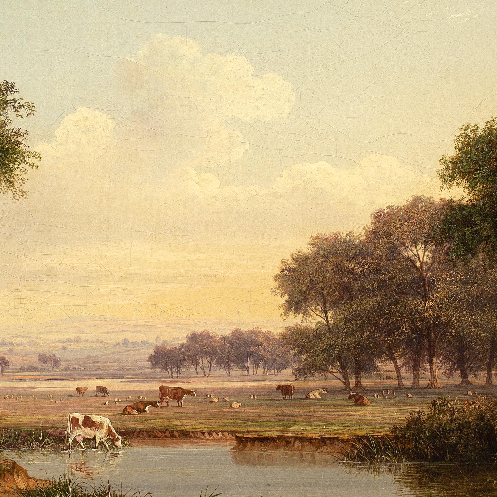 Walter Heath Williams, Pastoral Scene With Pond, Oil Painting 5