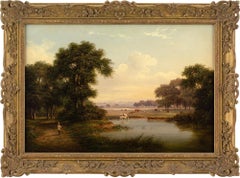 Walter Heath Williams, Pastoral Scene With Pond, Oil Painting