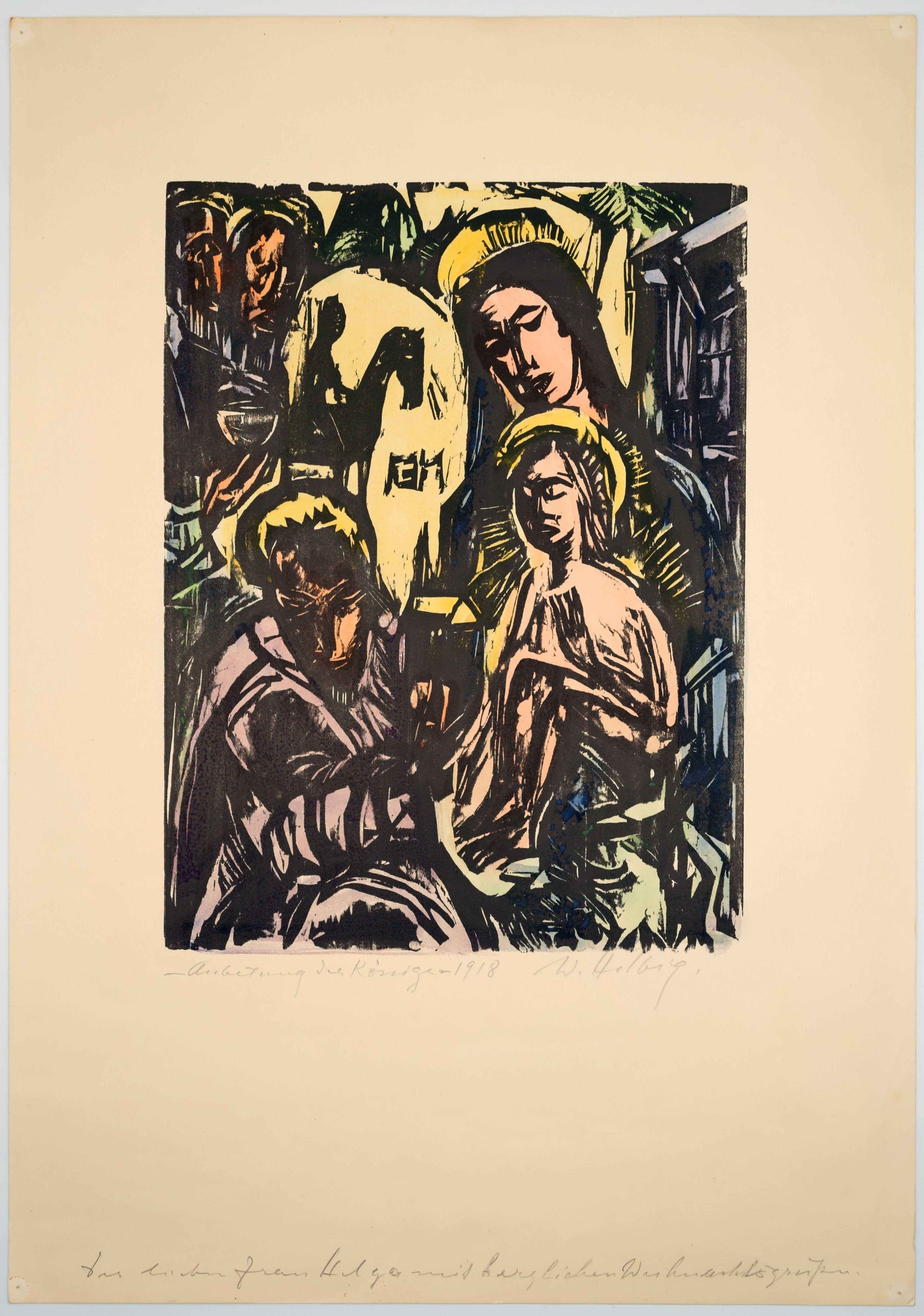 L'adorazione dei Magi / - Il cavaliere del sole - Print Espressionista di Walter Helbig