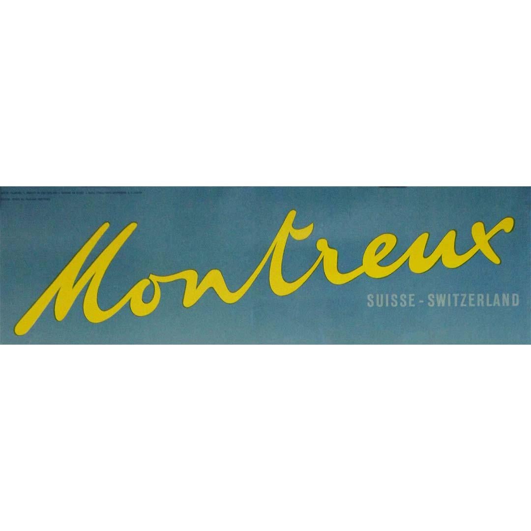 Original-Reiseplakat von Walter Herdeg für Montreux, Schweiz, 1941 im Angebot 2