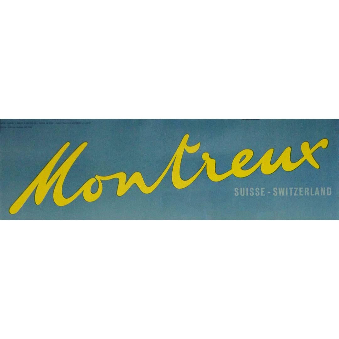 Affiche de voyage originale de Walter Herdeg pour Montreux, Suisse, 1941 en vente 2